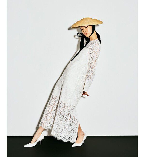 LOULOU WILLOUGHBY「【LOULOU WILLOUGHBY】パールネックレースワンピース」|ワンピース|