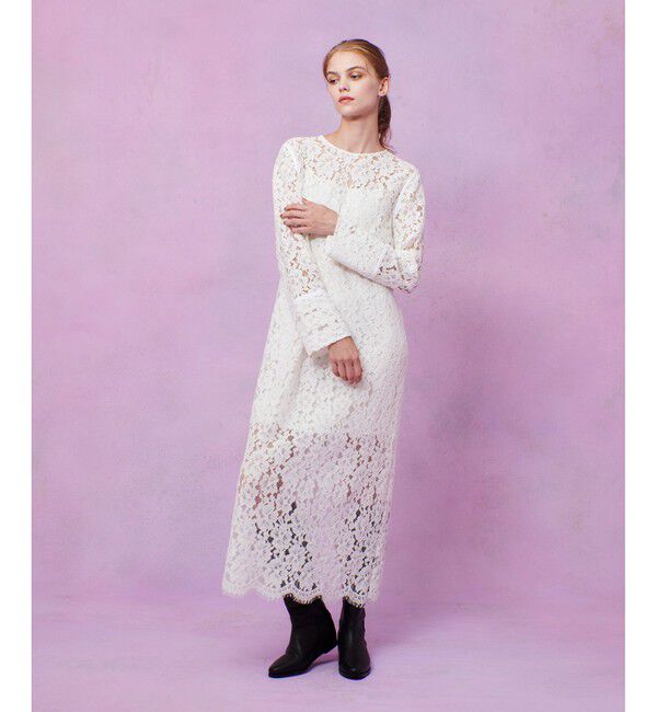 LOULOU WILLOUGHBY「【LOULOU WILLOUGHBY】パールネックレースワンピース」|ワンピース|