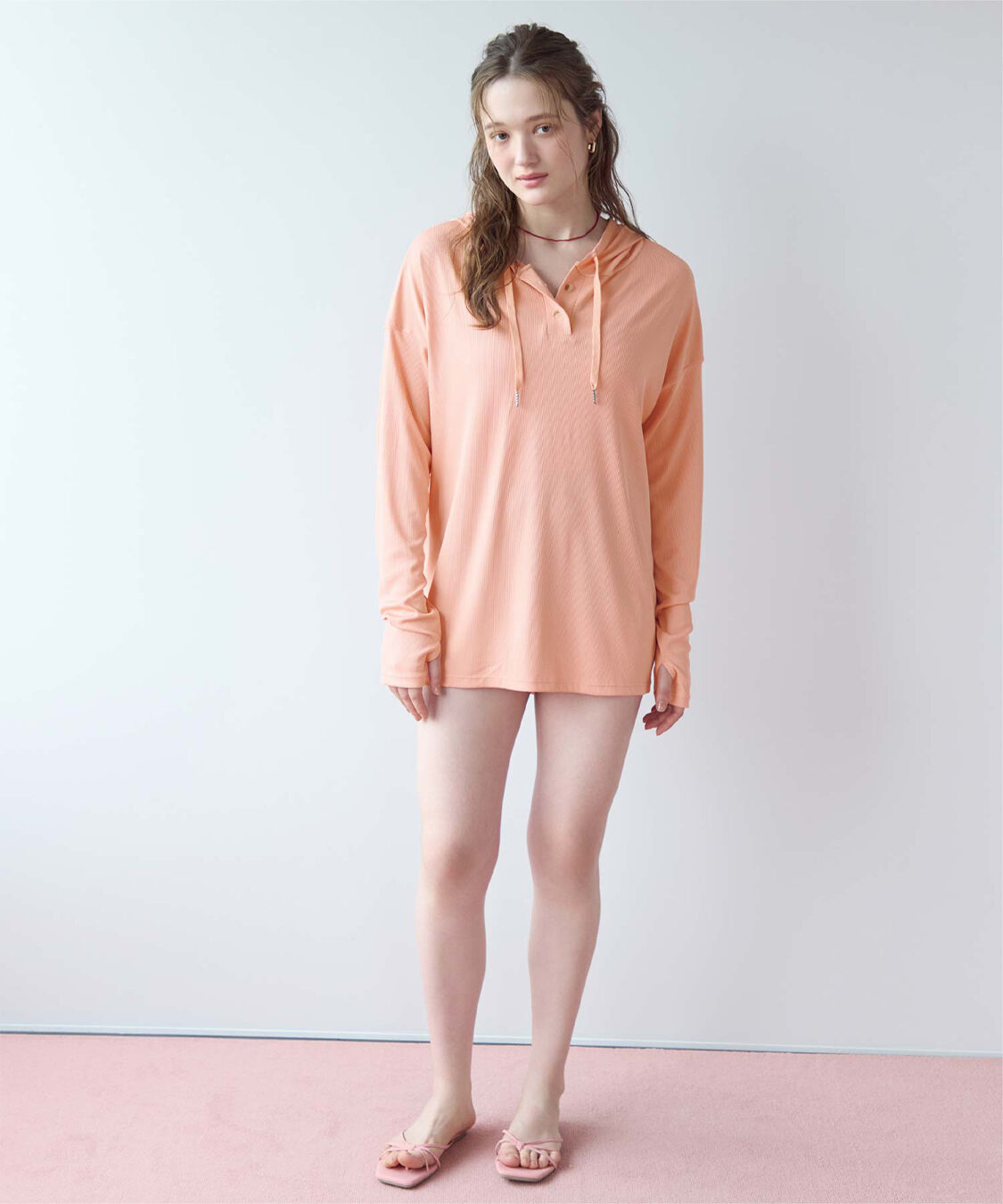 SEA DRESS「オーバーシルエットラッシュパーカープルオーバー」|ビキニトップス|
