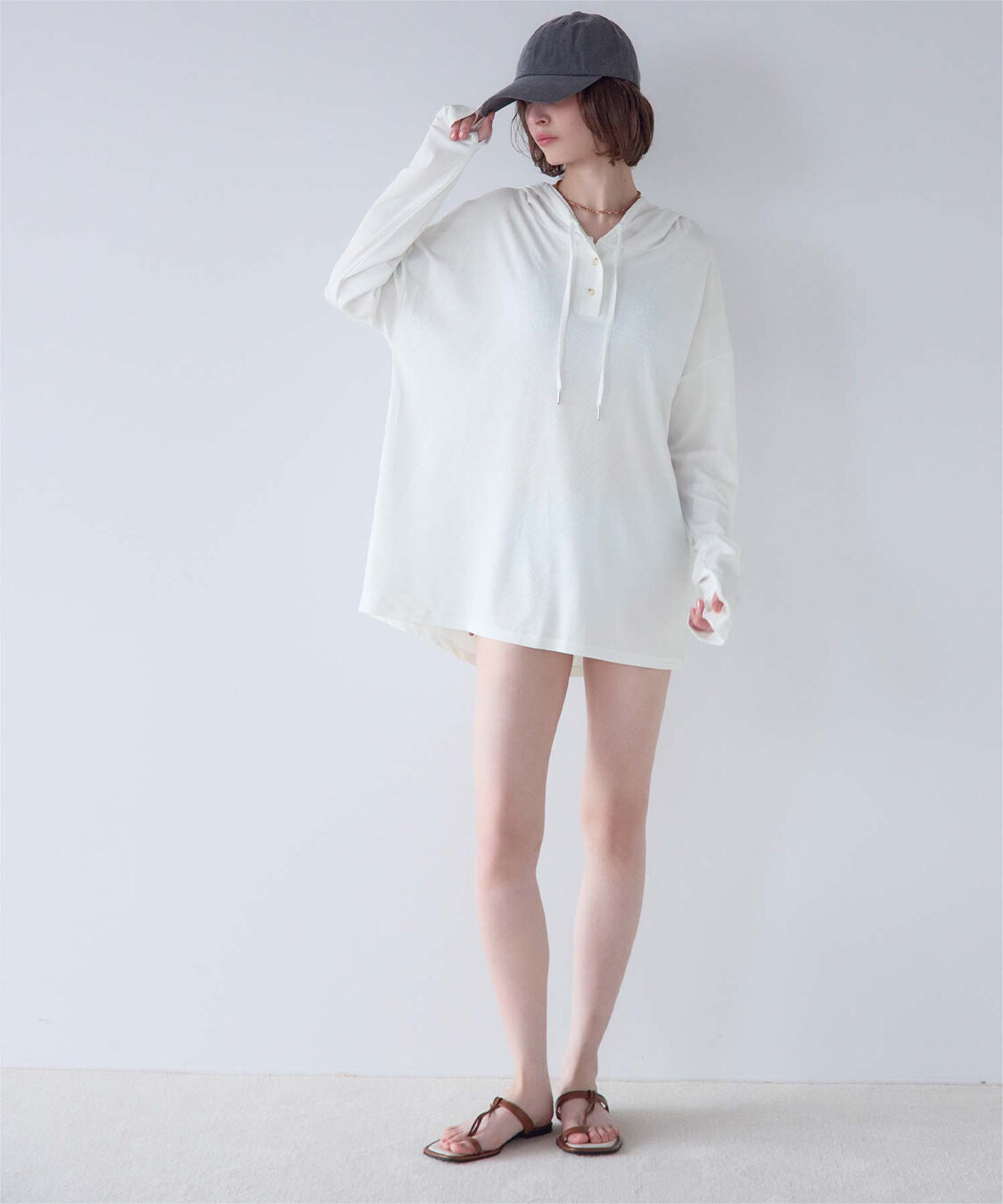 SEA DRESS「オーバーシルエットラッシュパーカープルオーバー」|ビキニトップス|