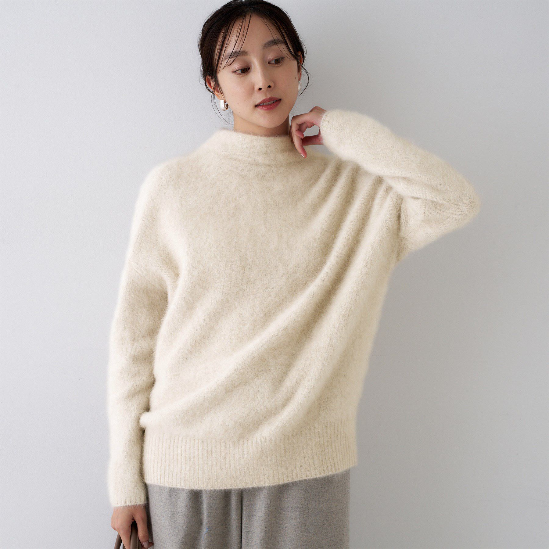 UNTITLED「【大人な品格/ふわふわニット】フォックスカシミヤ コクーンニット」|ニット・セーター|