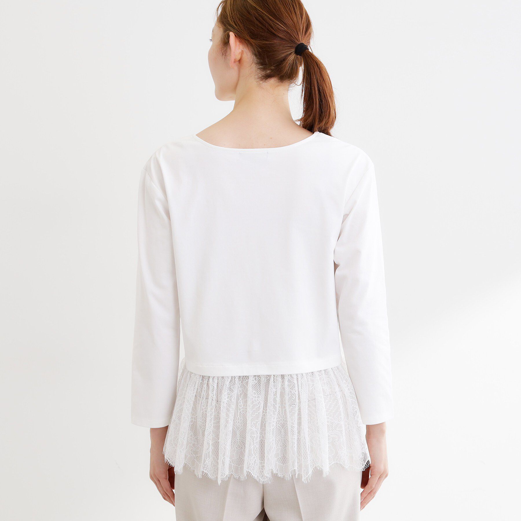 Reflect「【UVカット／接触冷感／レイヤード◎】レース切り替えプルオーバージャージ」|Tシャツ・カットソー|