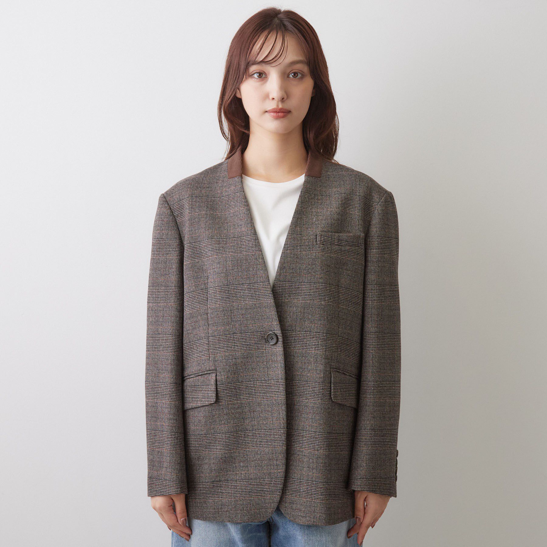 DRESSTERIOR「【日本製】ハンティング ノーカラージャケット」|ノーカラージャケット|