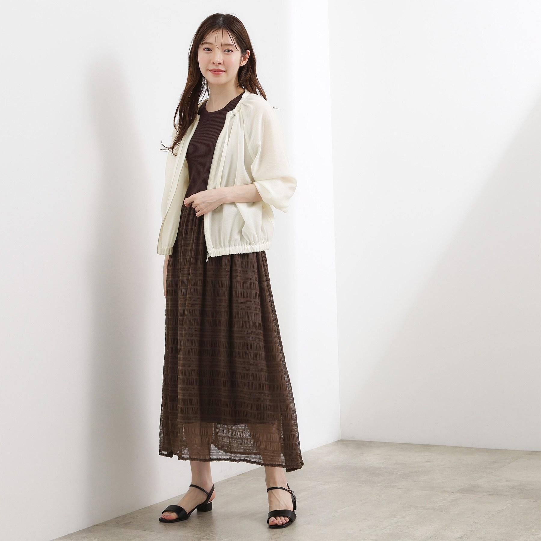 grove「お出かけをもっと楽しく。リブニット&times;チュール ドッキングワンピース」|ワンピース|