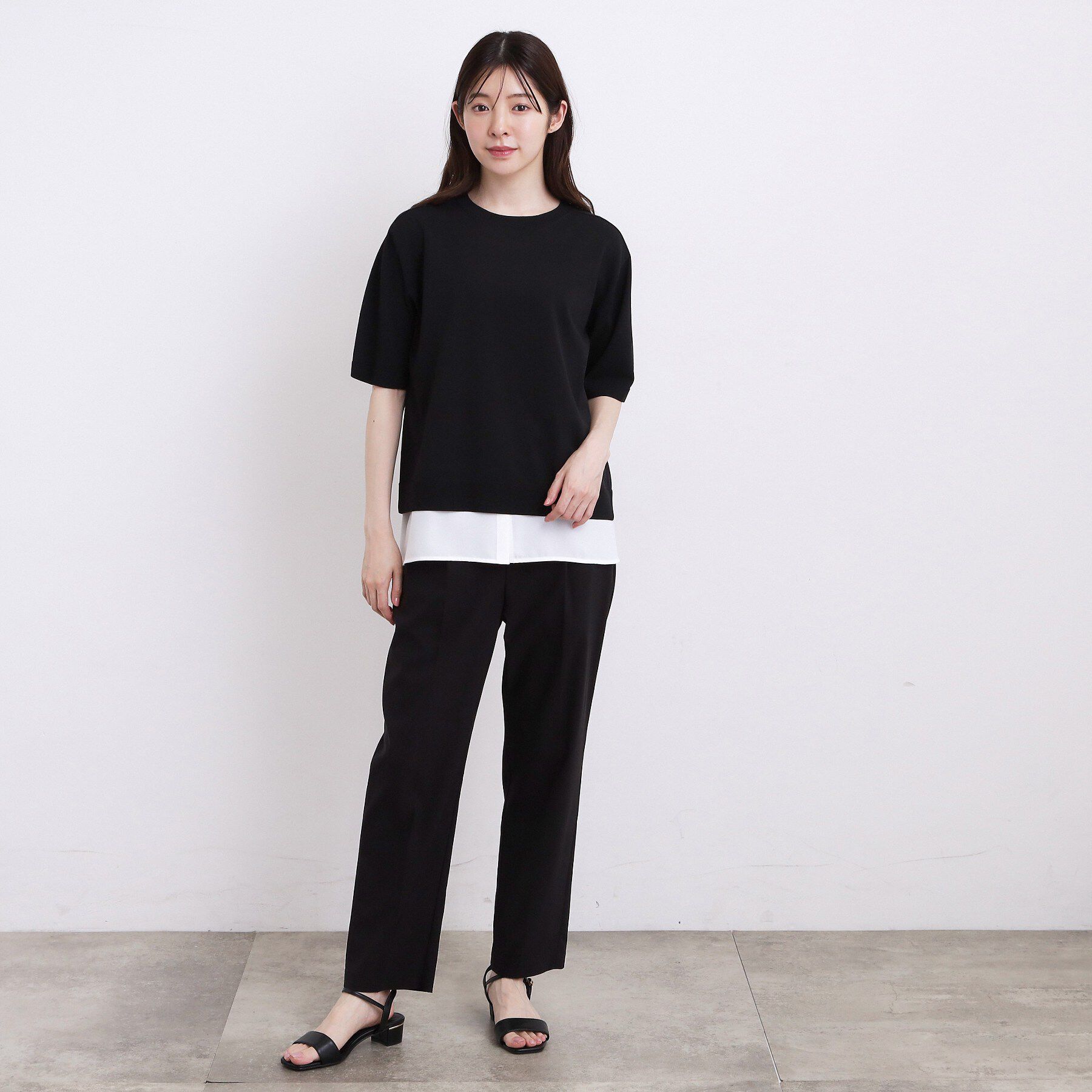 grove「【UVカット・洗濯機◎】Tシャツ感覚で着られるコットン混ニット」|ニット・セーター|