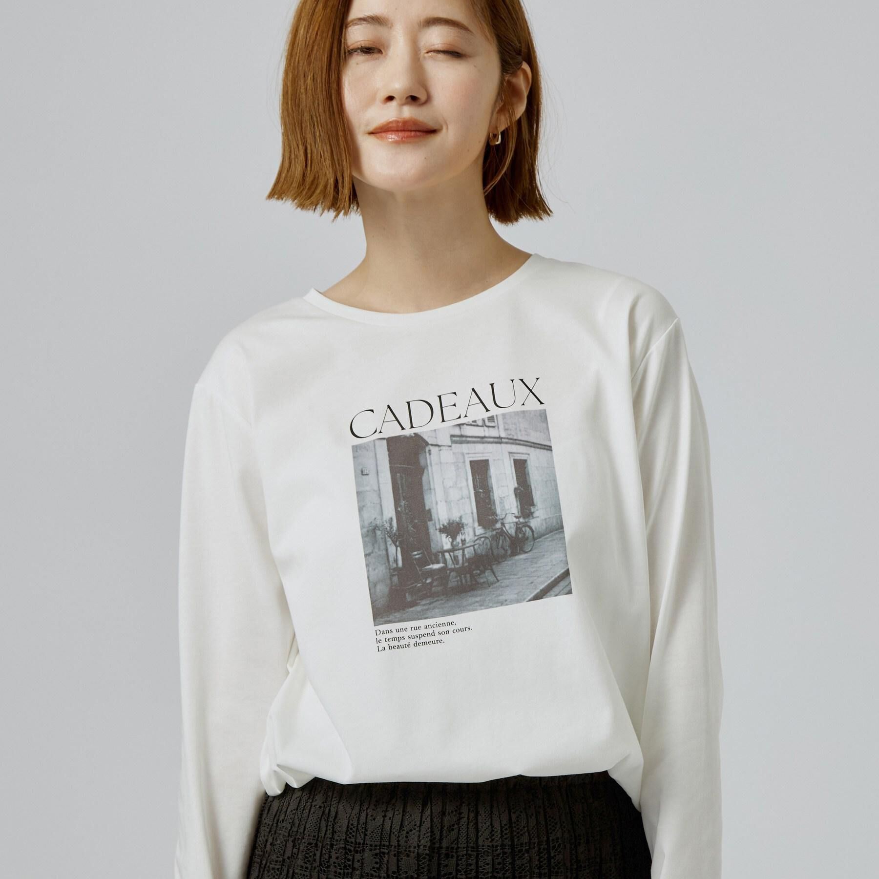 grove「【1枚着でも重ね着でも〇】大人カジュアル プリントアソートロンT」|Tシャツ・カットソー|オフホワイト(403