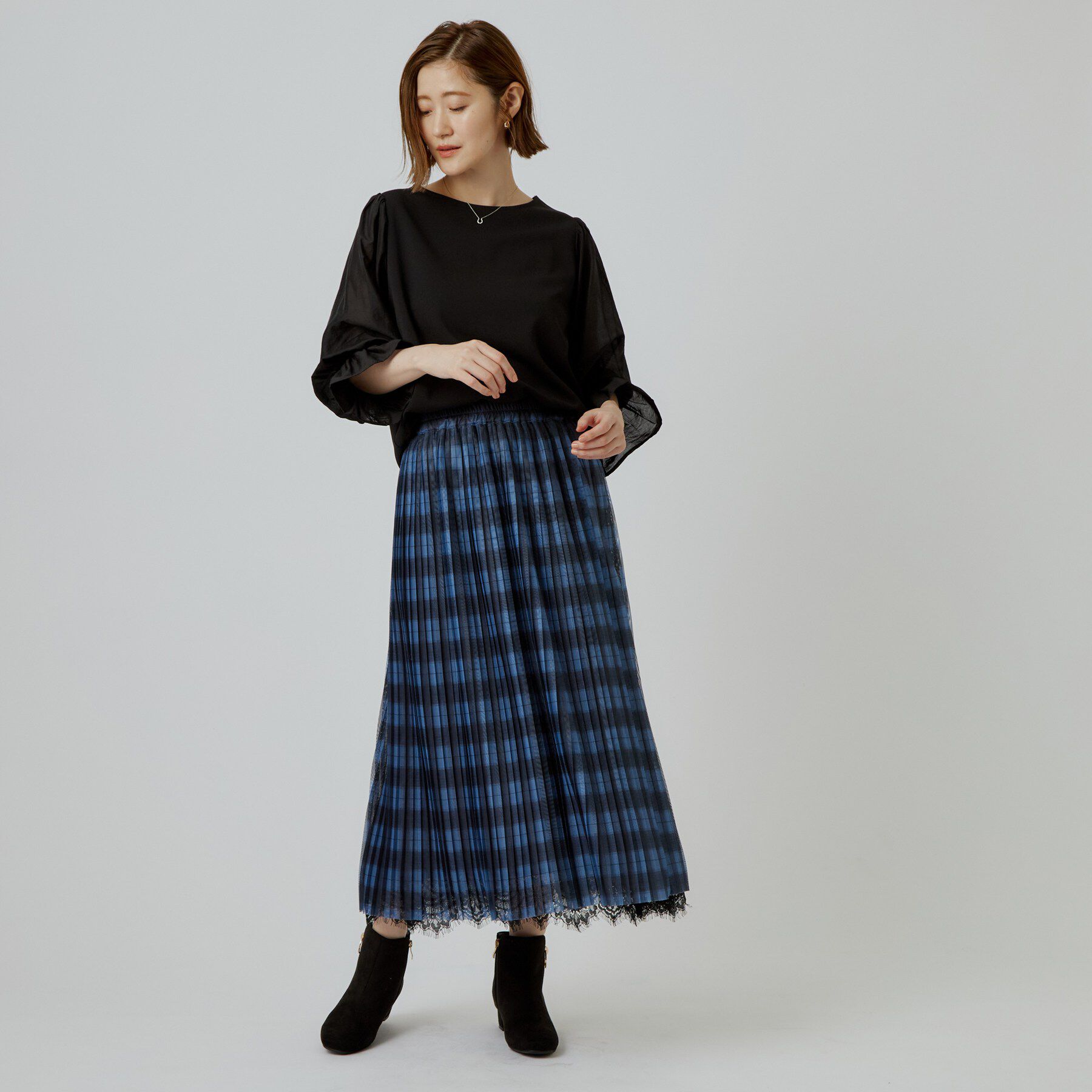 grove「異素材のふんわり袖で着映える キャンディースリーブトップス」|Tシャツ・カットソー|