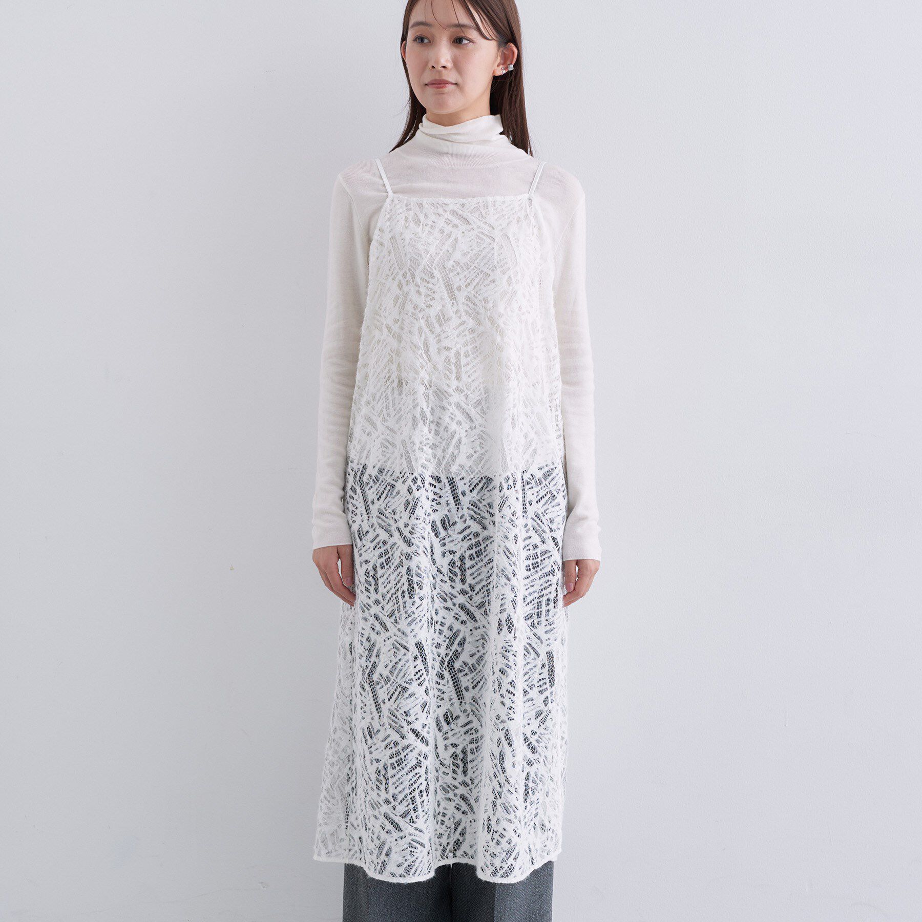 INDIVI「【レイヤード◎】レースキャミドレス」|ワンピース|