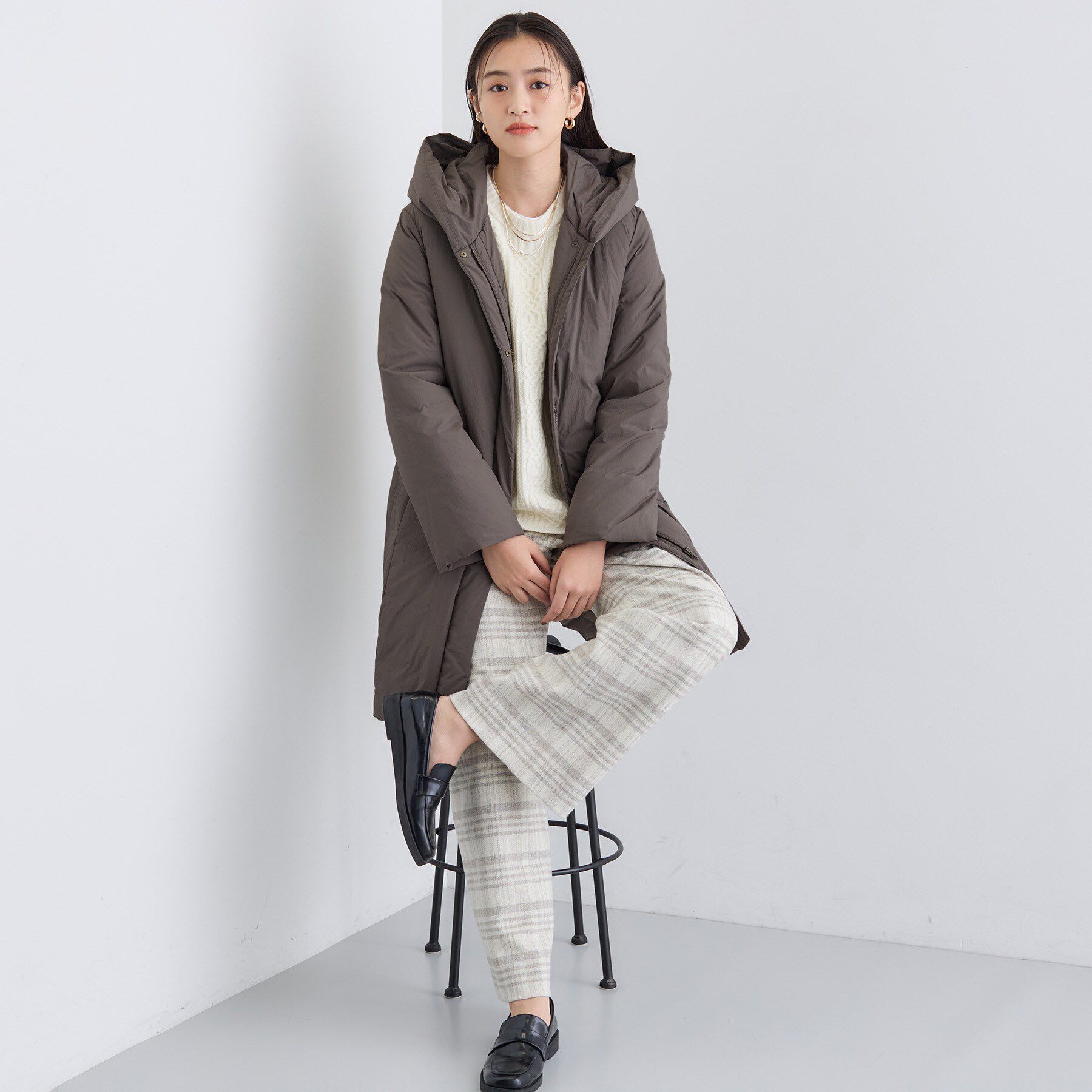 INDIVI「【撥水／洗える】ステッチレス ロングダウンコート」|ダウン|