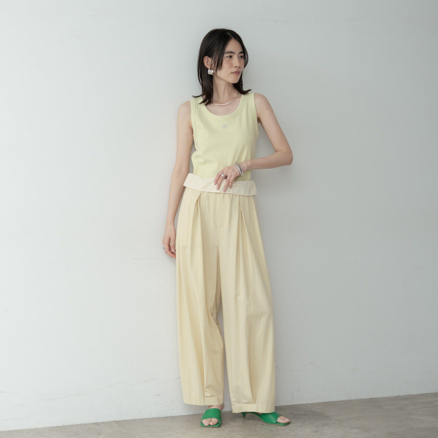 GALLEST「ロゴ刺繍リブタンクトップ」|キャミソール|