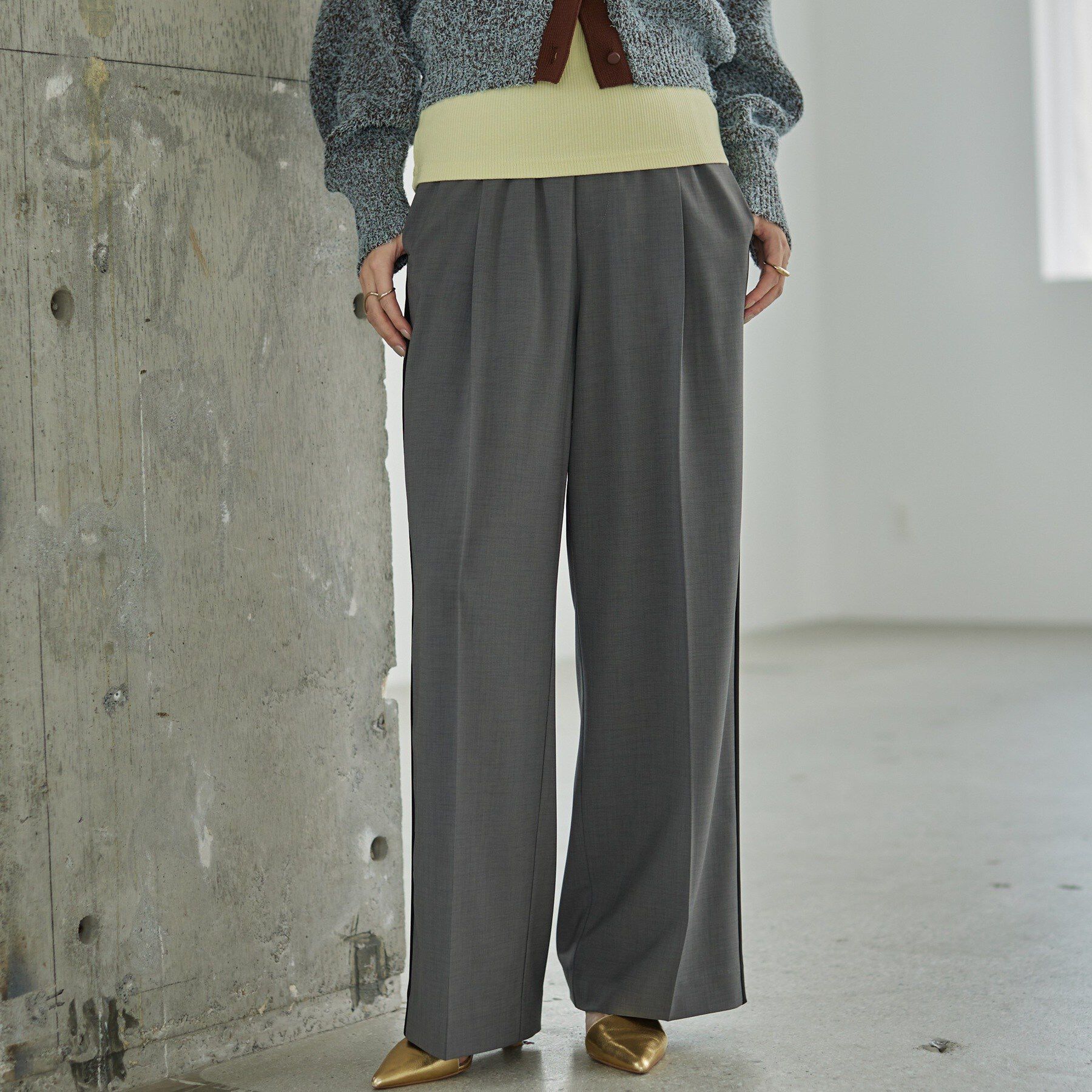 GALLEST「Comfy SET UP｜イージーサイドラインワイドパンツ【セットアップ対応／通勤／カセット服／接触」|その他|