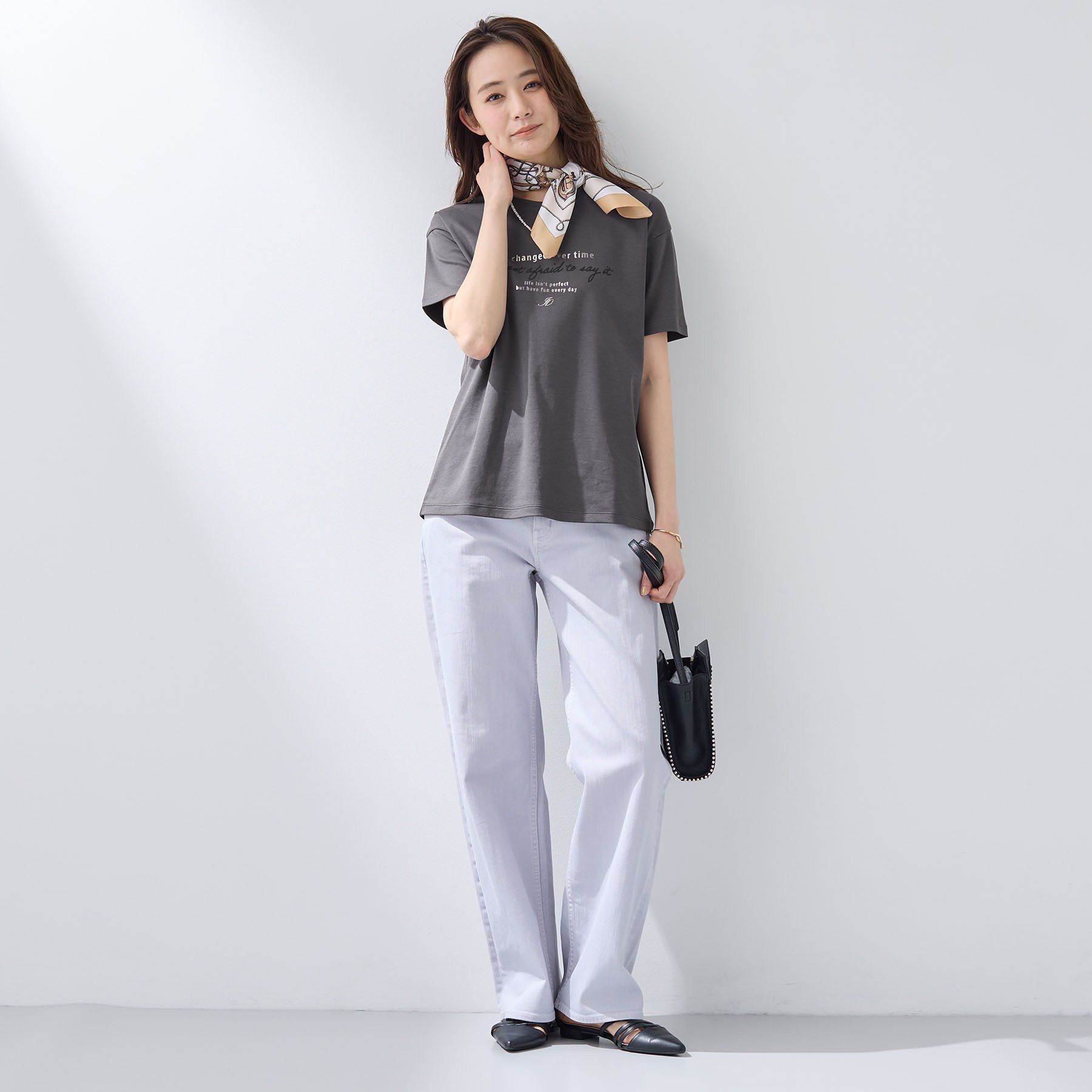 INDIVI「【UVケア／選べるグラフィック】スムースジャージTシャツ」|Tシャツ・カットソー|