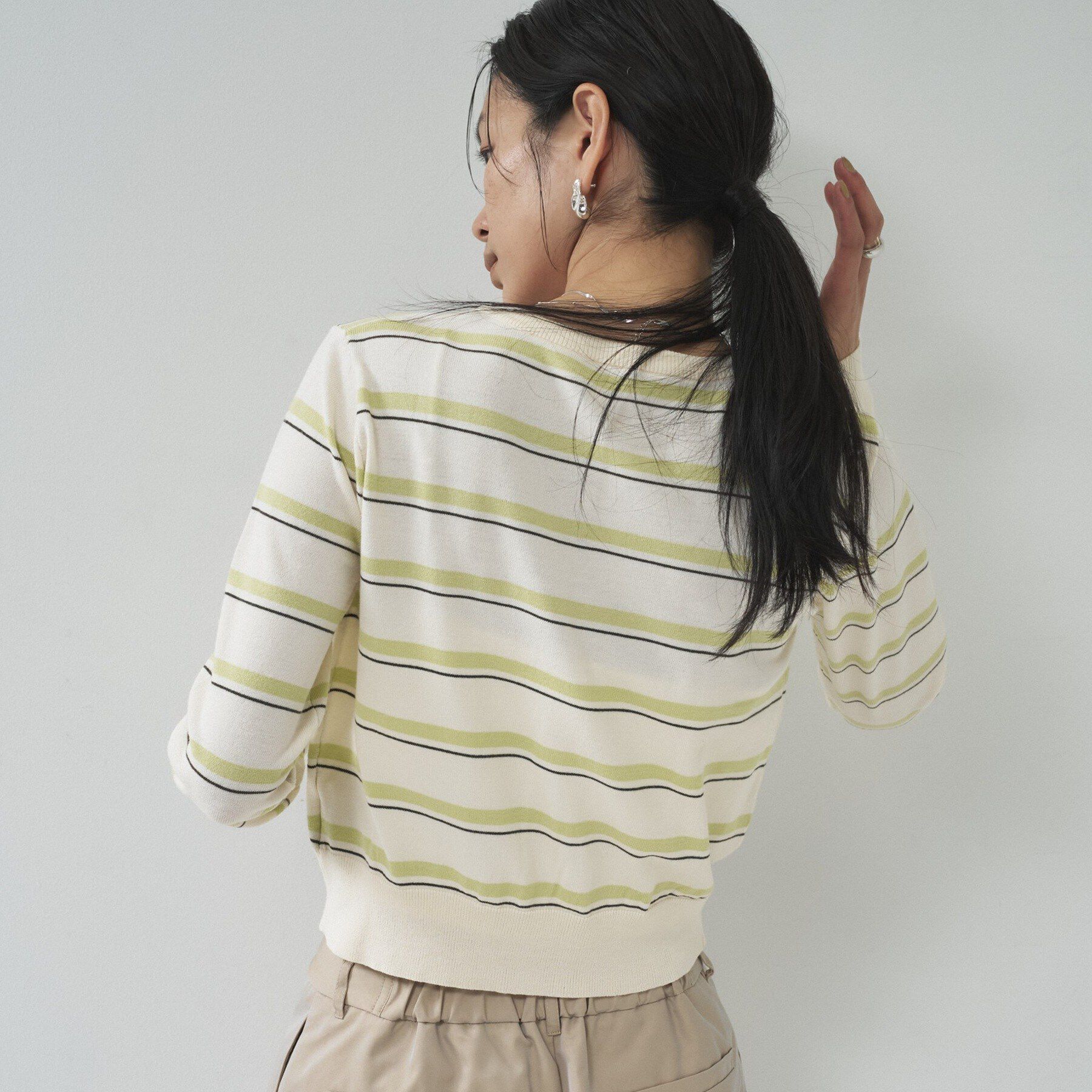 GALLEST「【一部店舗限定】クルーネックボーダーカーディガン」|カーディガン|