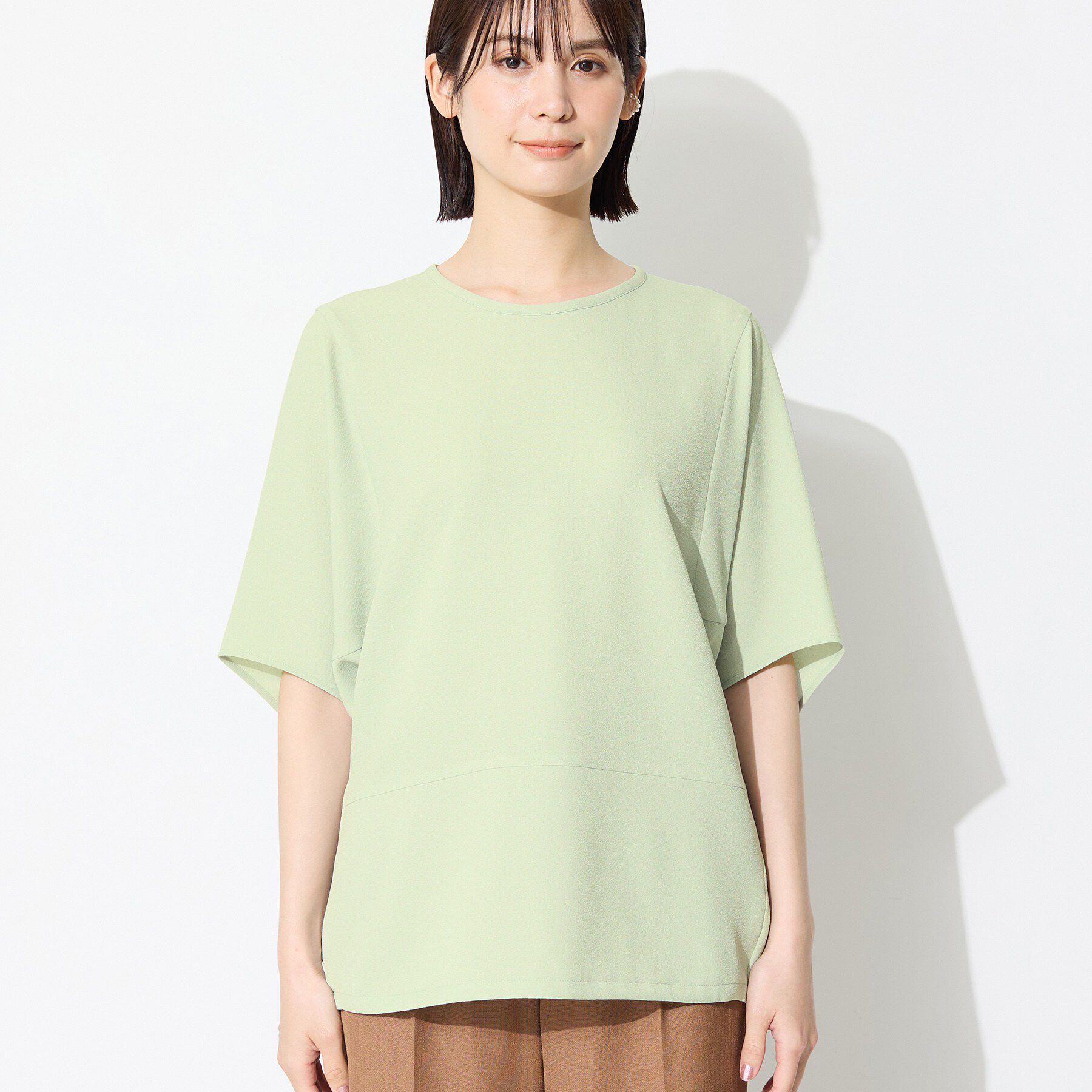 INDIVI「【洗える／2WAY／裾ドロスト付き】 ドルマンスリーブチュニックトップス」|Tシャツ・カットソー|