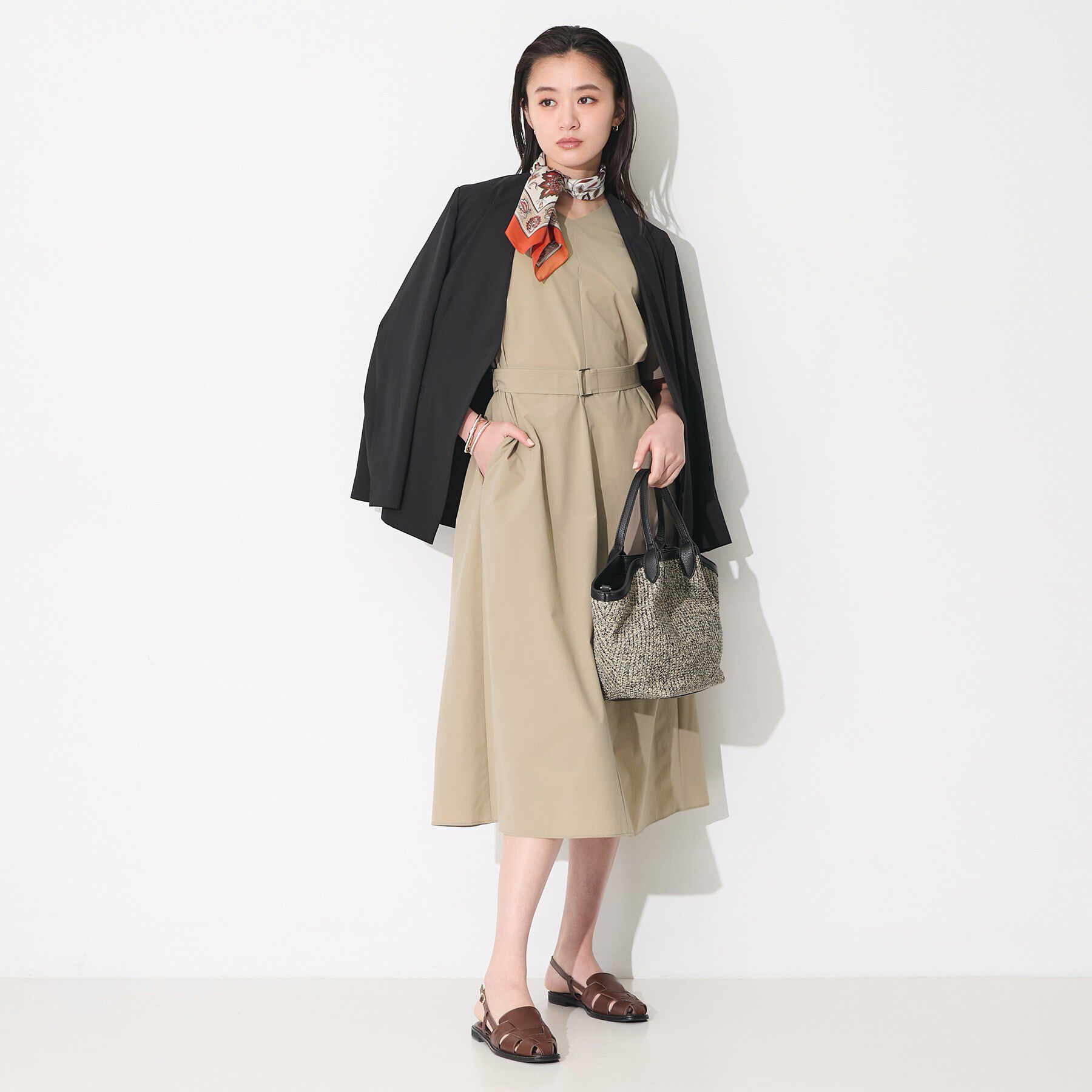 INDIVI「【撥水／UVケア／SETUP可能】軽量ベルト付きAラインワンピース」|ワンピース|