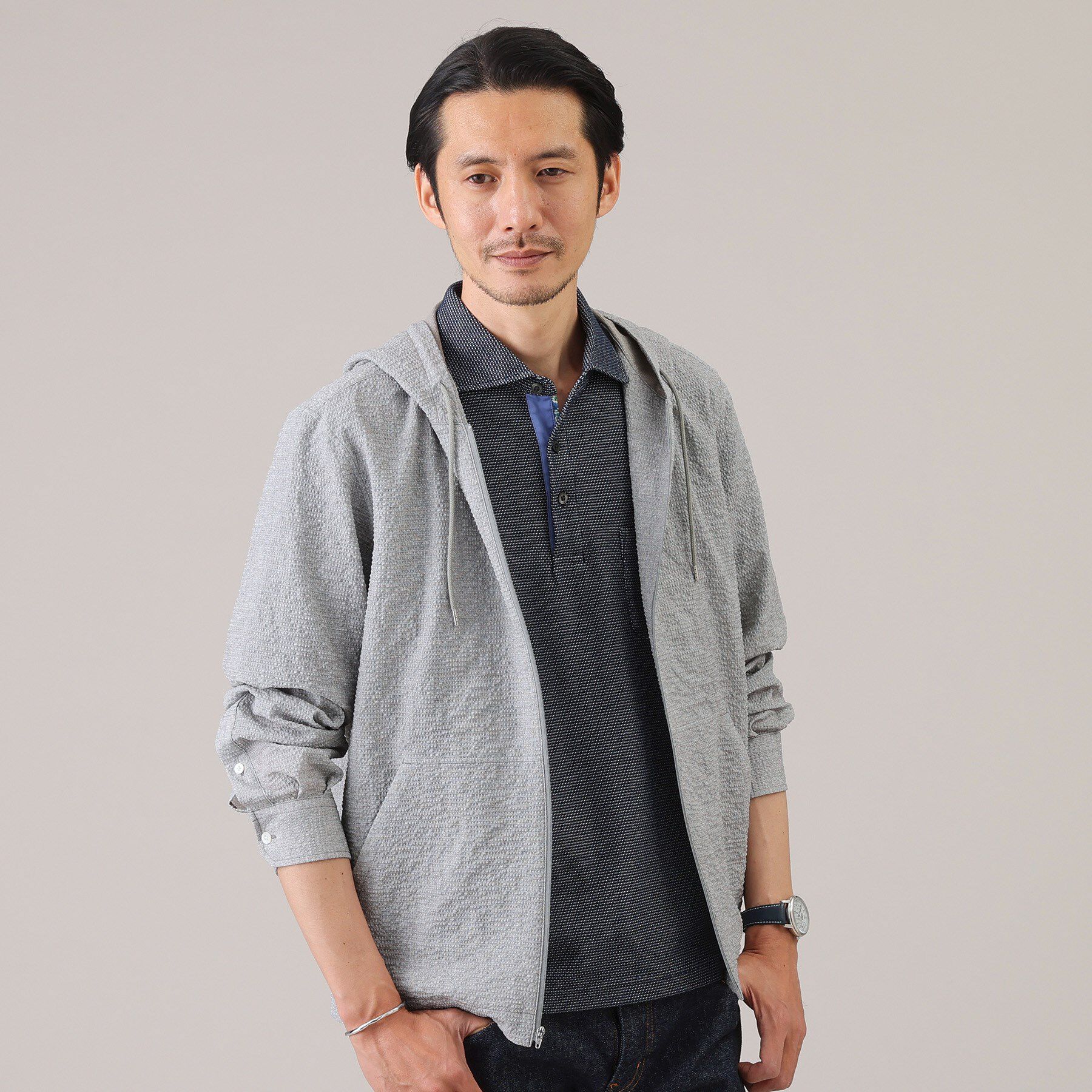 TAKEO KIKUCHI「【抗菌防臭／9色5サイズ展開】ハニカムメランジ ポロシャツ」|ポロシャツ|