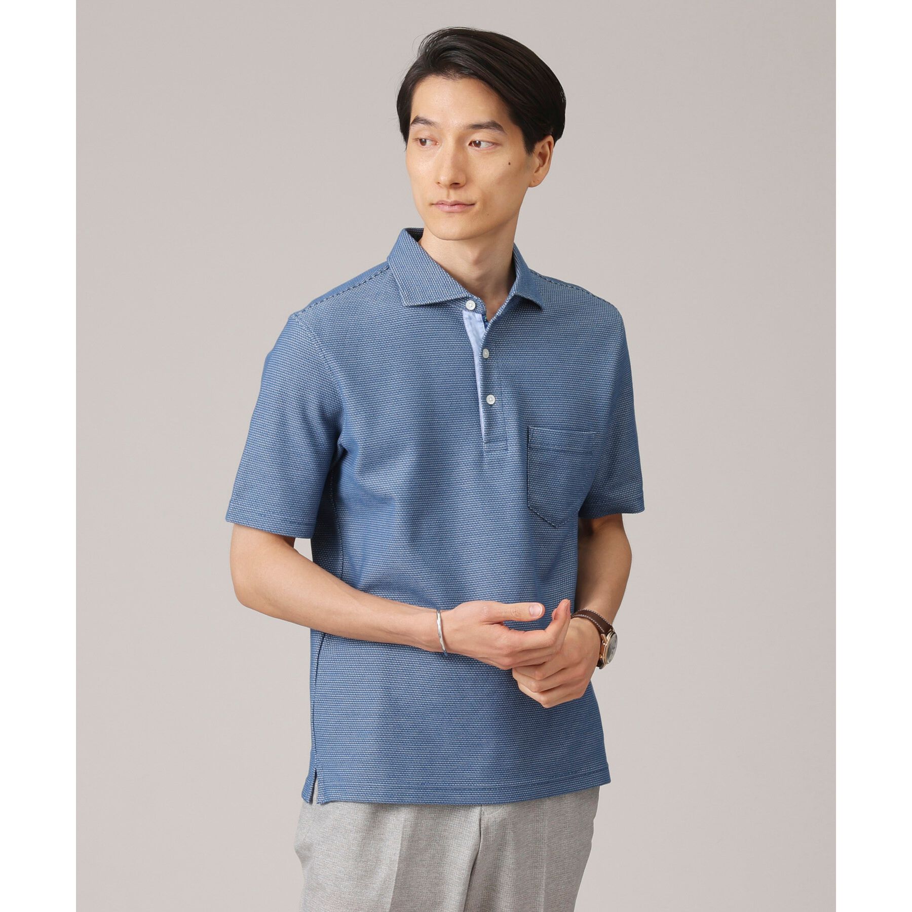 TAKEO KIKUCHI「【抗菌防臭／9色5サイズ展開】ハニカムメランジ ポロシャツ」|ポロシャツ|