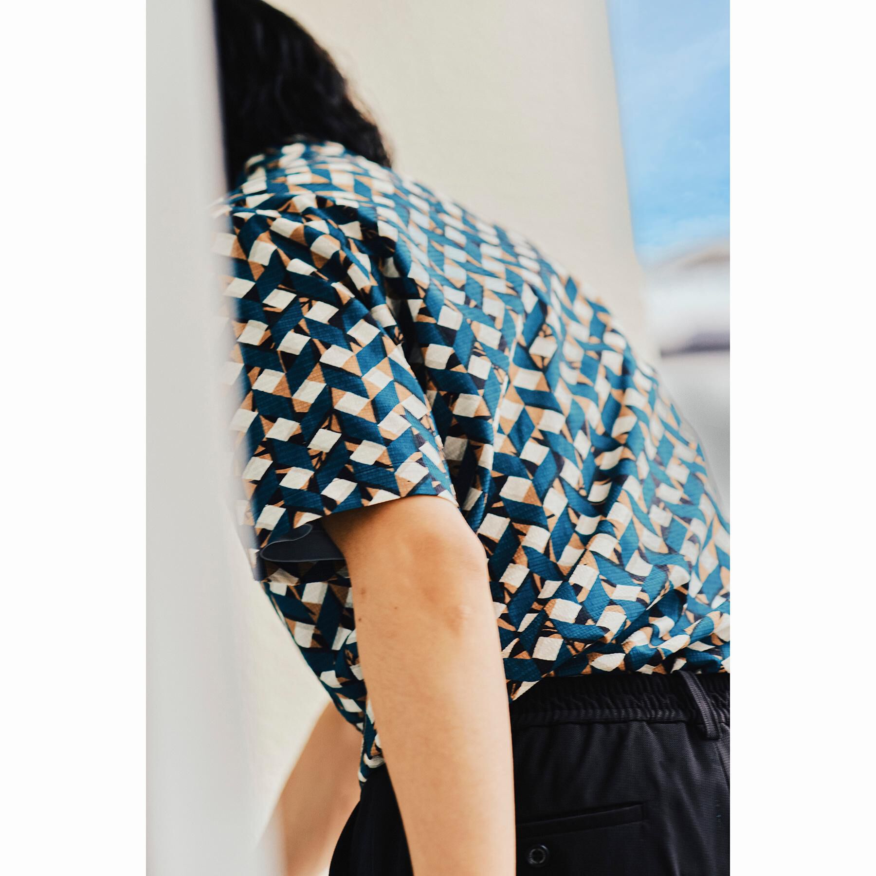 TAKEO KIKUCHI「【COOL CITY WEAR】籠目アート柄 サッカーシャツ /通気性」|シャツ・ブラウス|