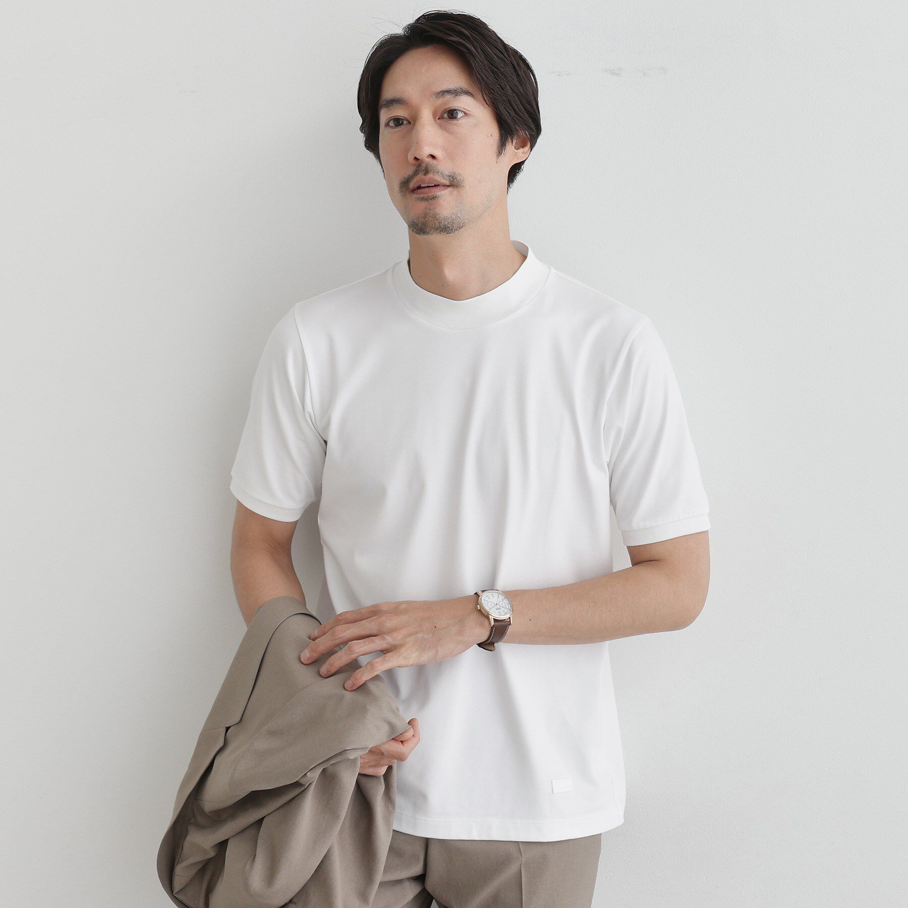 TAKEO KIKUCHI「【COOL CITY WEAR】インドライ天竺モックネック プルオーバー /吸汗速乾」|Tシャツ・カットソー|