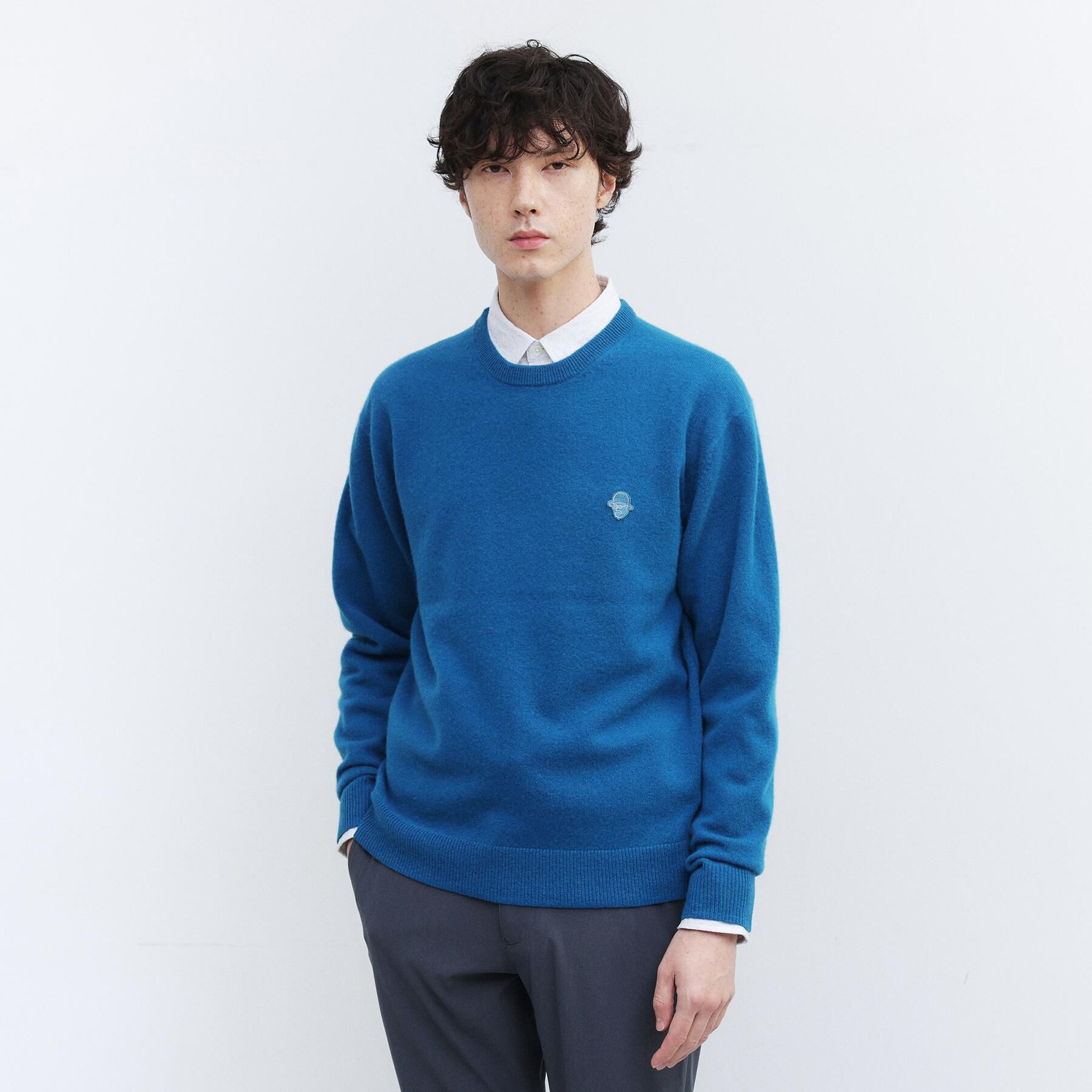 TAKEO KIKUCHI「【Air Palette Knit】ワンポイント カラーニット プルオーバー」|ニット・セーター|