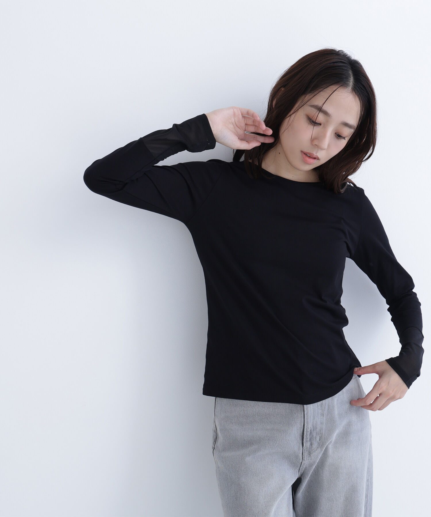  「シアーカフスカットソー」|Tシャツ・カットソー|