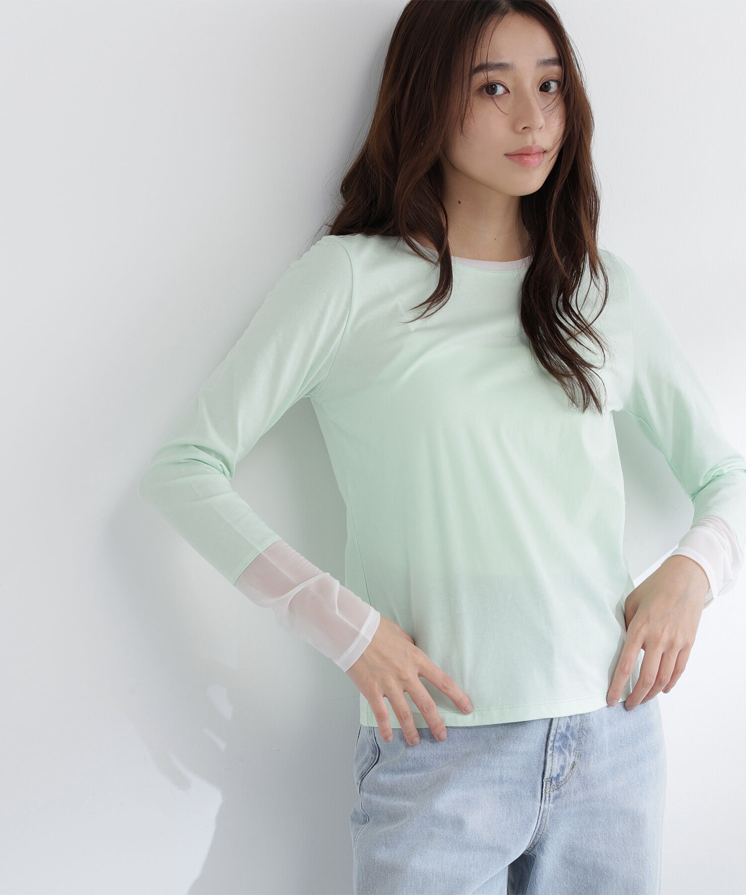  「シアーカフスカットソー」|Tシャツ・カットソー|