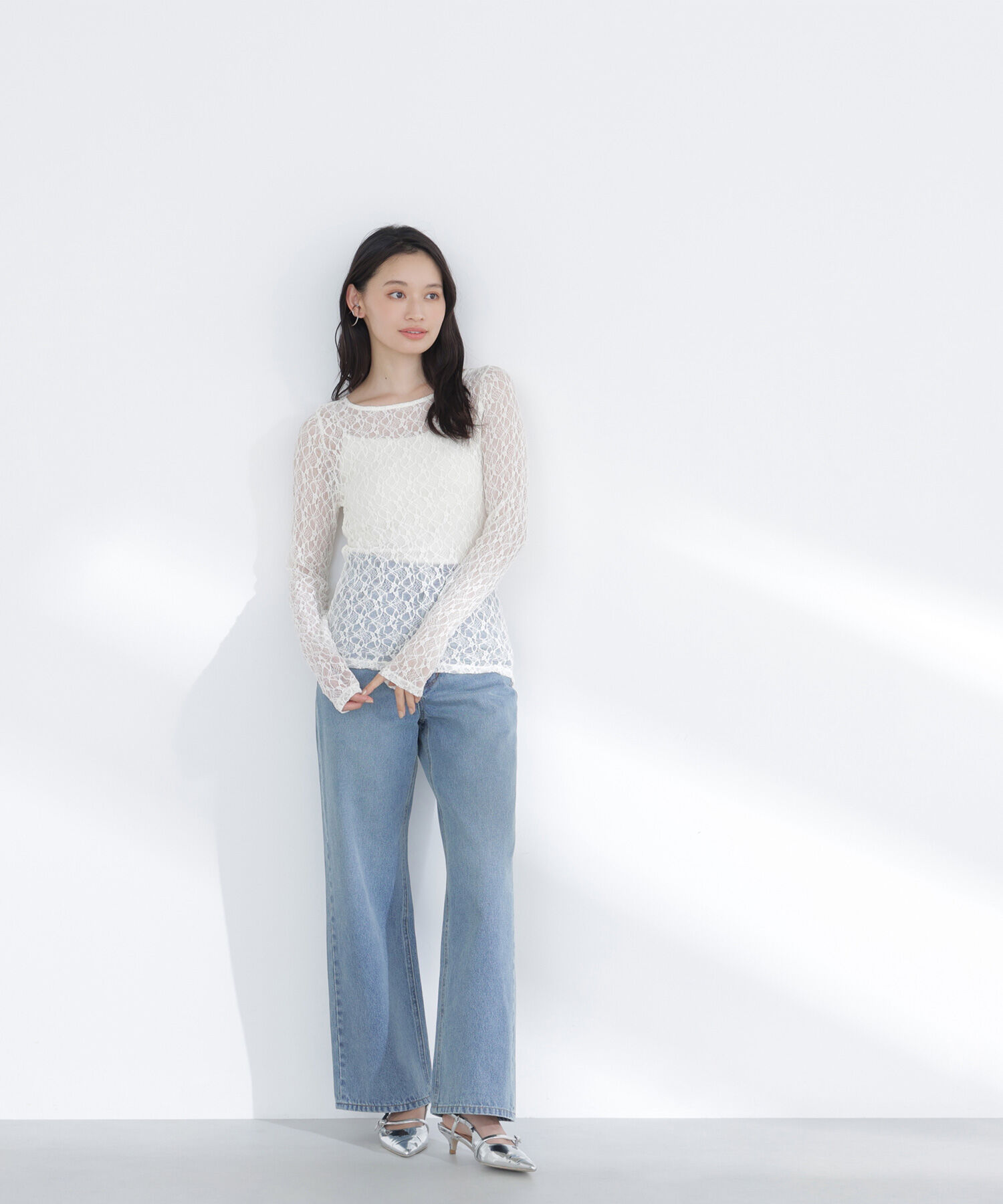  「レースドレープカットソー」|Tシャツ・カットソー|