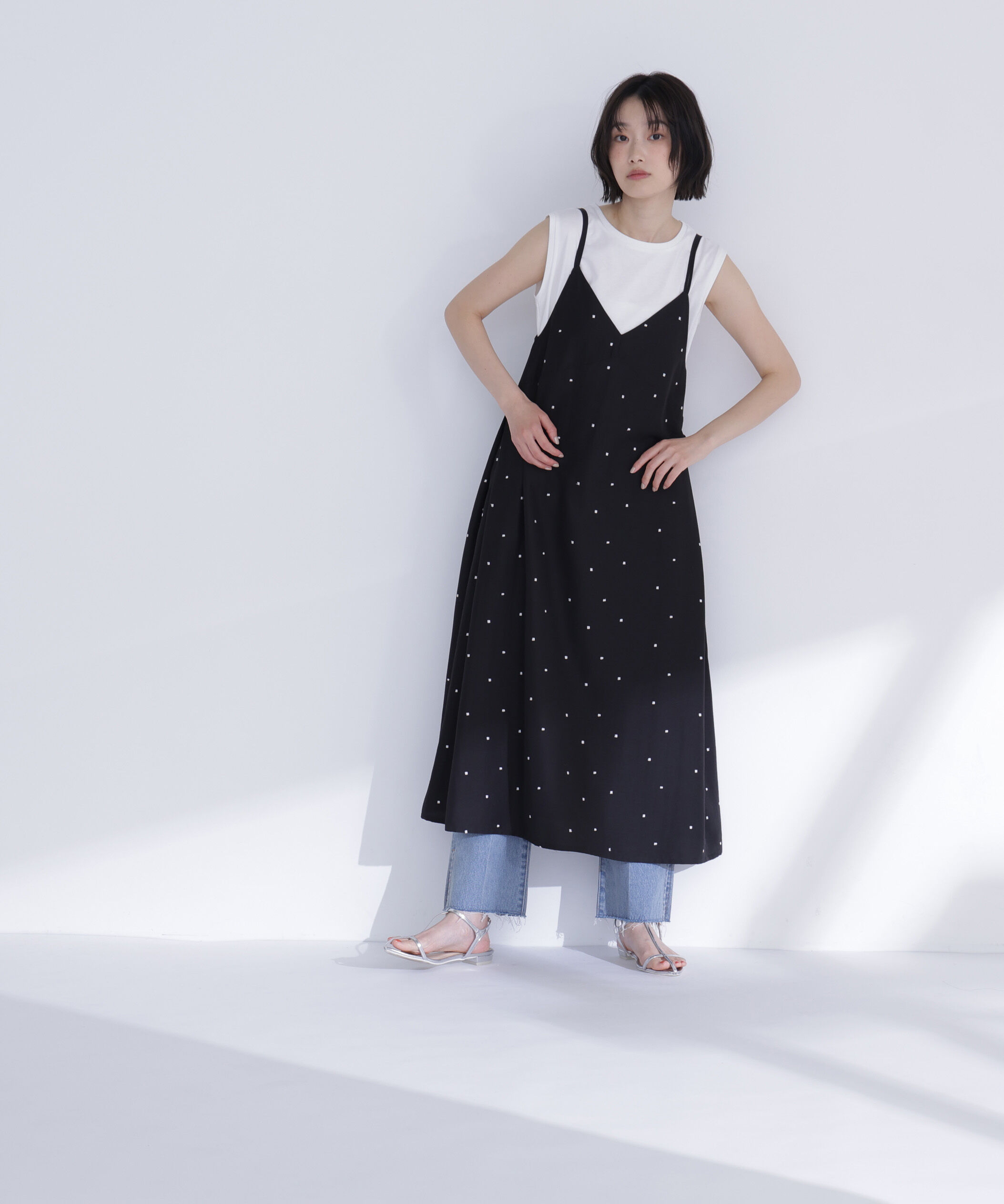 「メタルポイントノースリーブカットソー」|Tシャツ・カットソー|