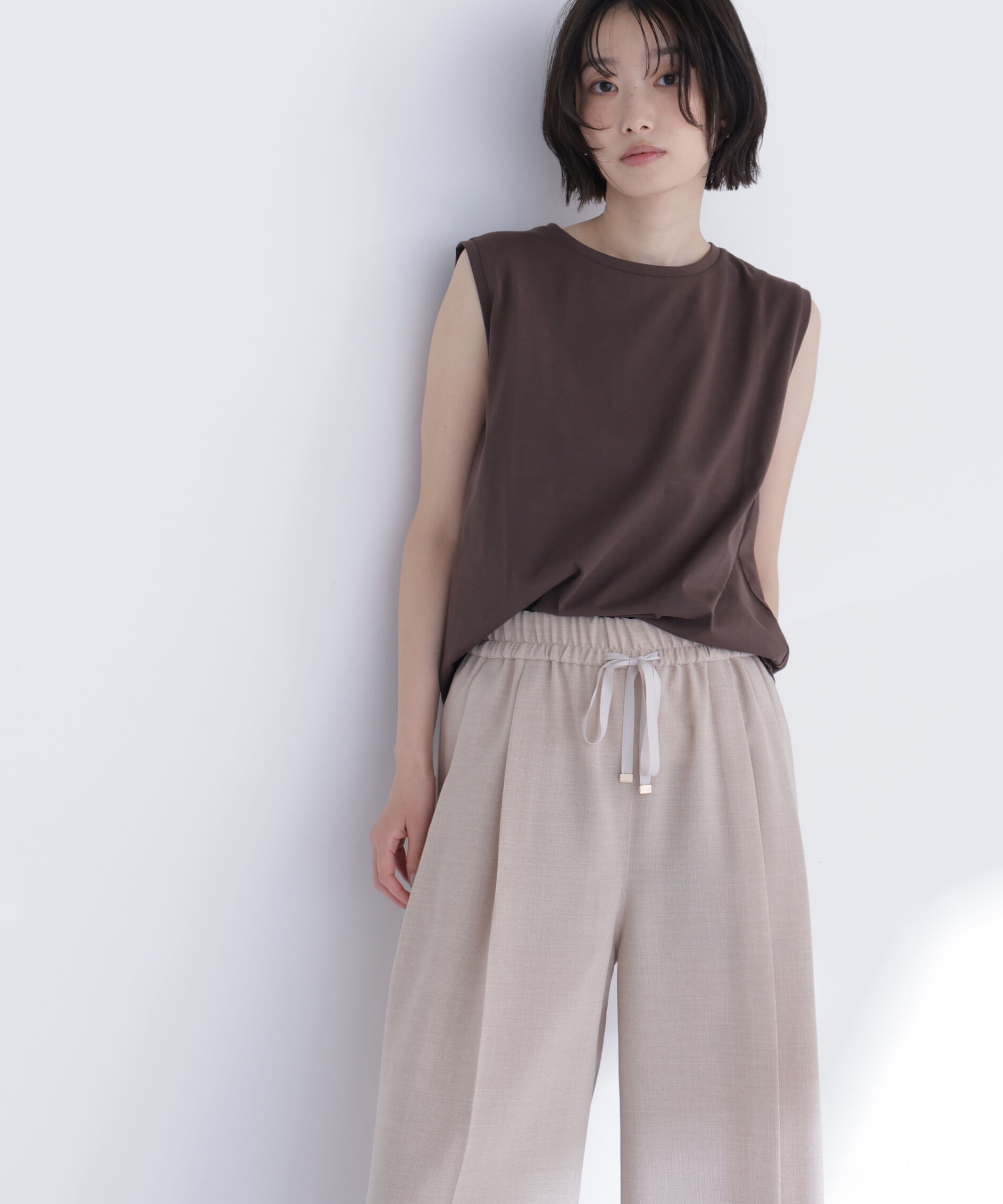  「メタルポイントノースリーブカットソー」|Tシャツ・カットソー|