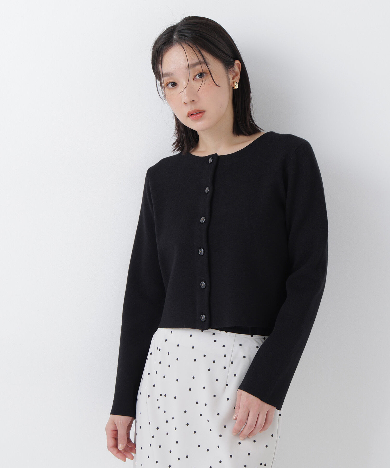  「フラワーボタンニットジャケット　26AW」|ニット・セーター|
