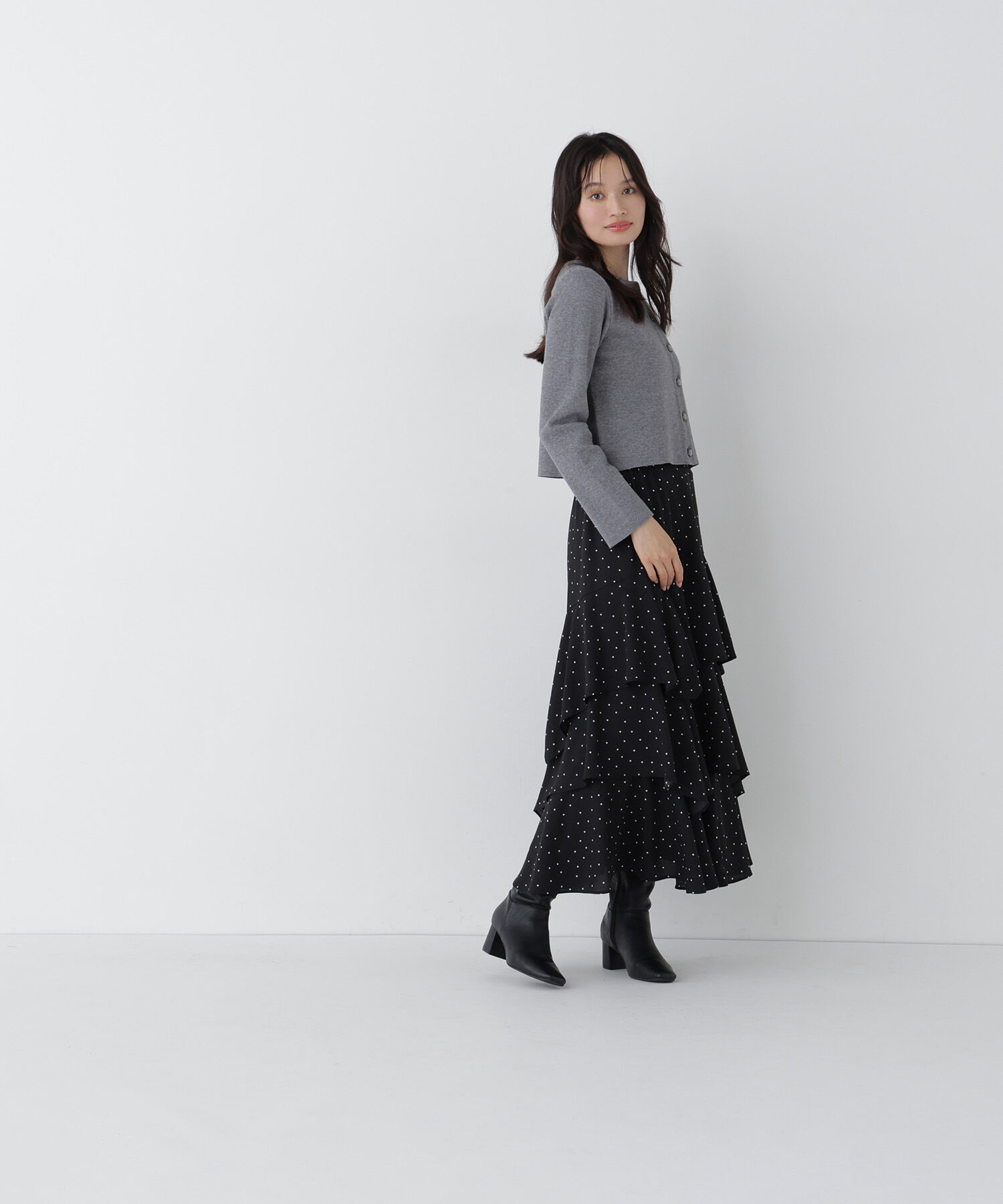  「フラワーボタンニットジャケット　26AW」|ニット・セーター|