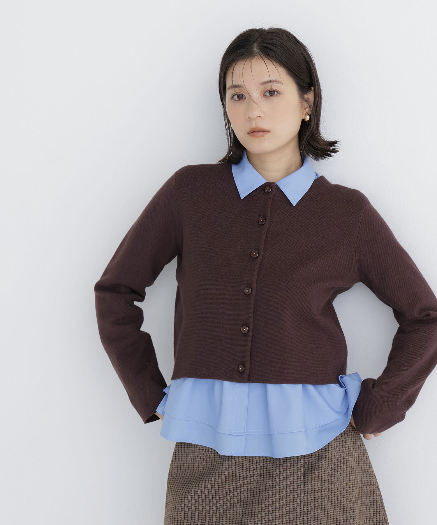 「フラワーボタンニットジャケット　26AW」|ニット・セーター|