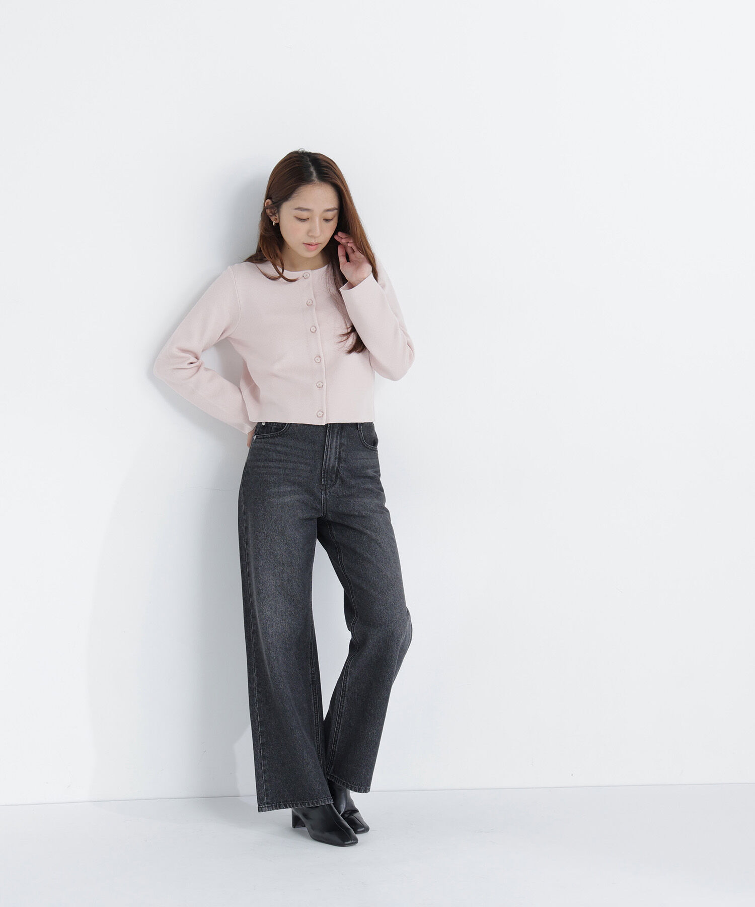  「フラワーボタンニットジャケット　26AW」|ニット・セーター|