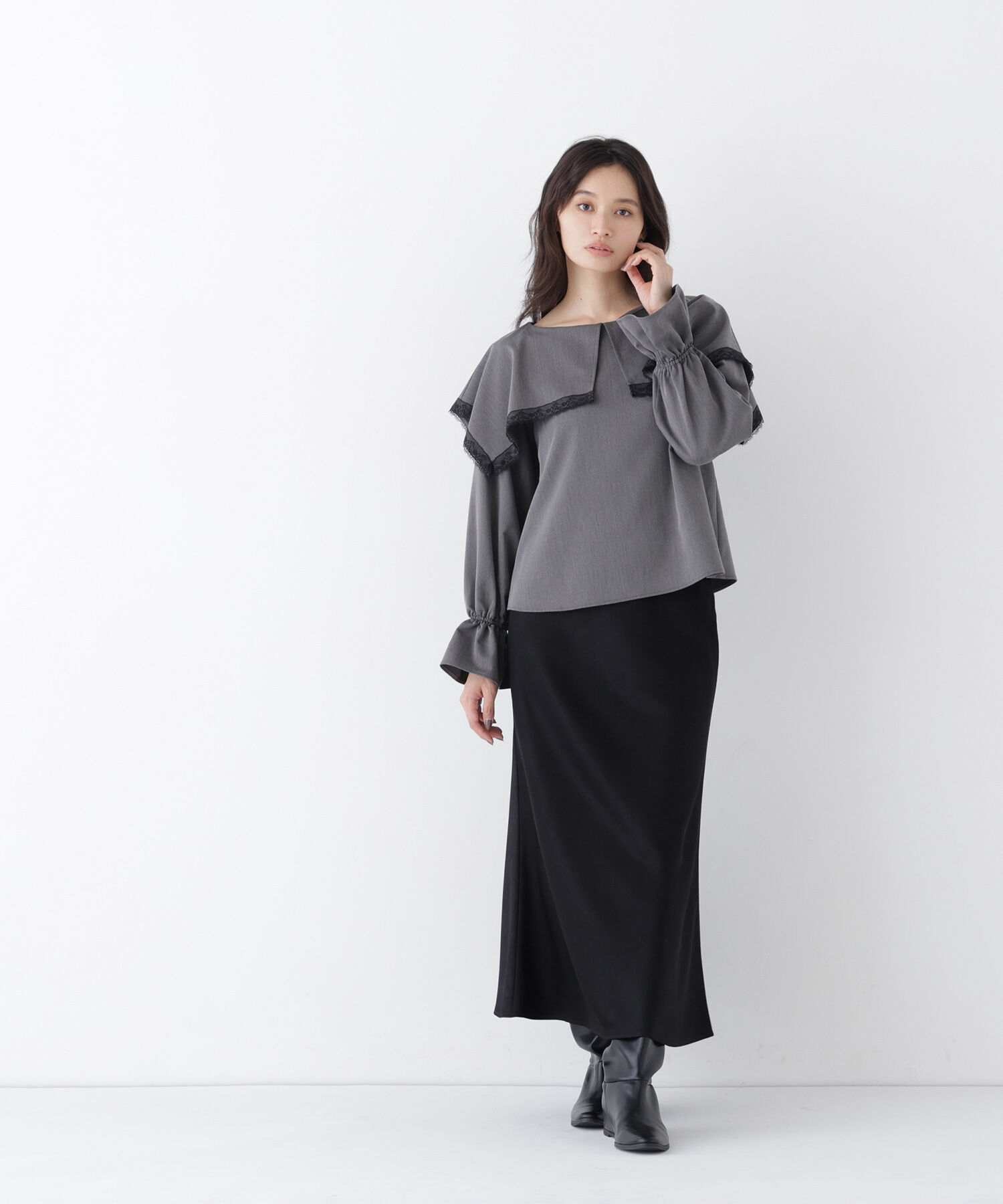  「バイアスサテンナロースカート」|スカート|
