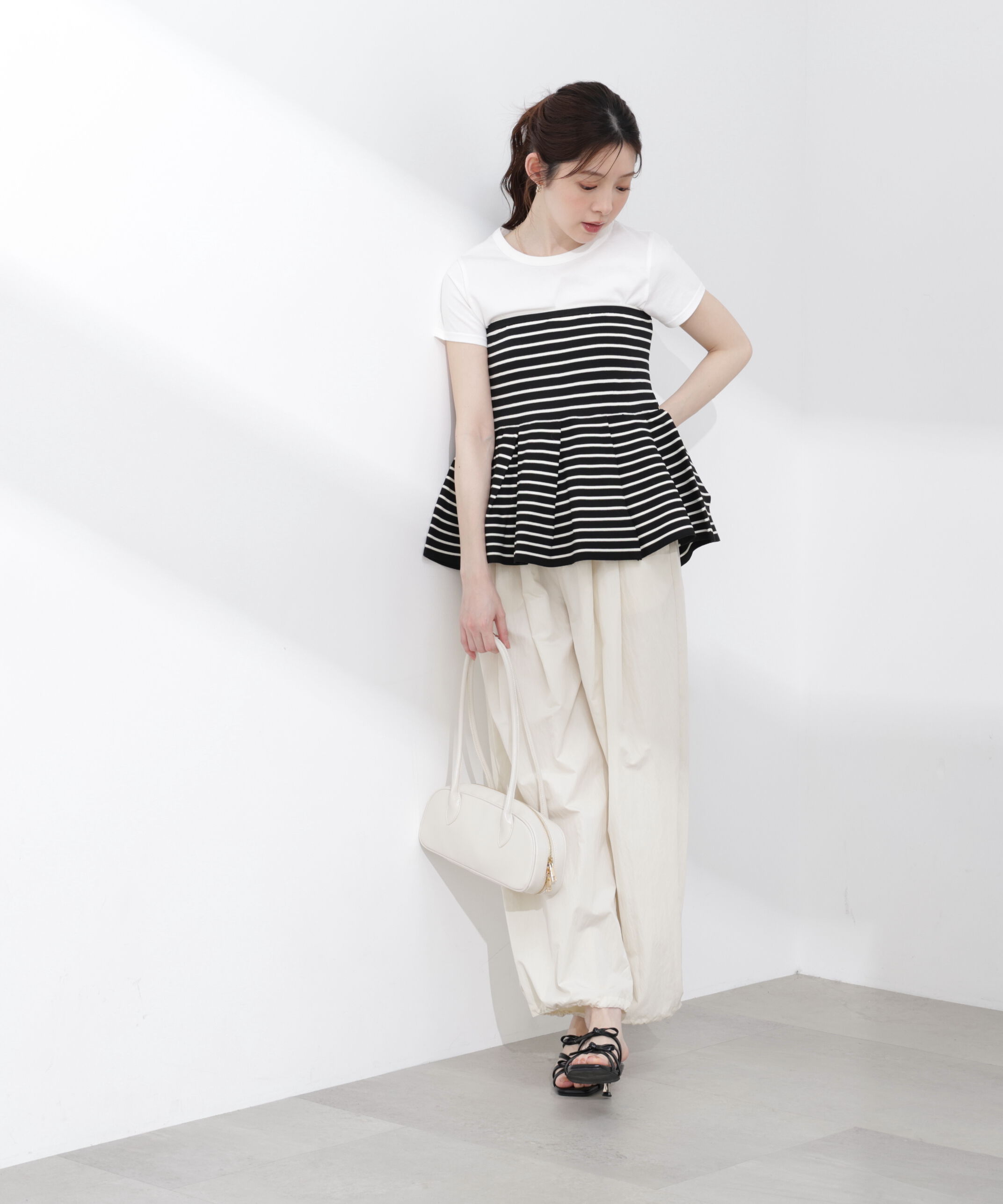 PROPORTION BODY DRESSING「〈a/mie〉ペプラムニットビスチェ 26SS」|カーディガン|