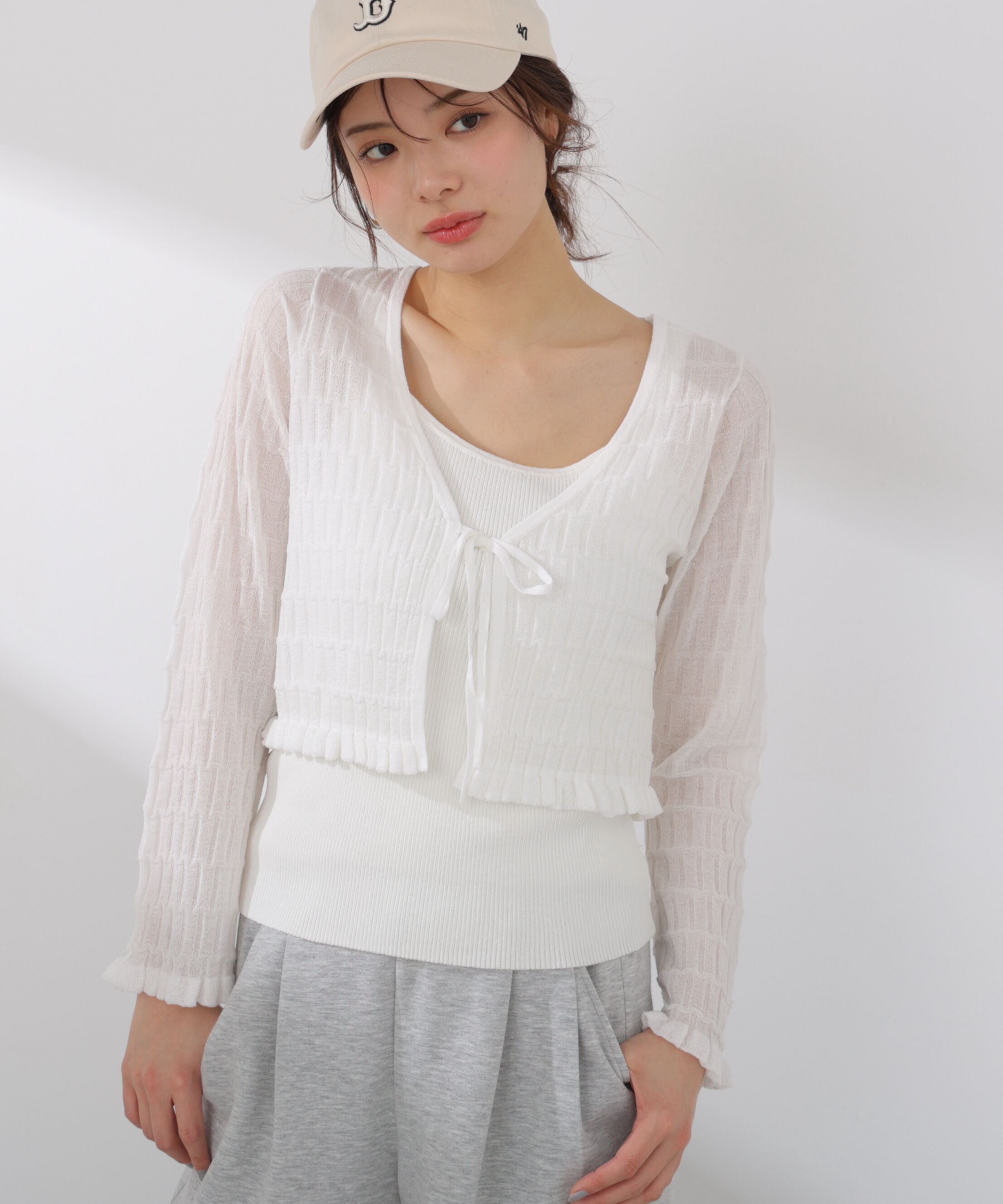 PROPORTION BODY DRESSING「ラメシアーニットアンサンブル 26SS」|ニット・セーター|ホワイト