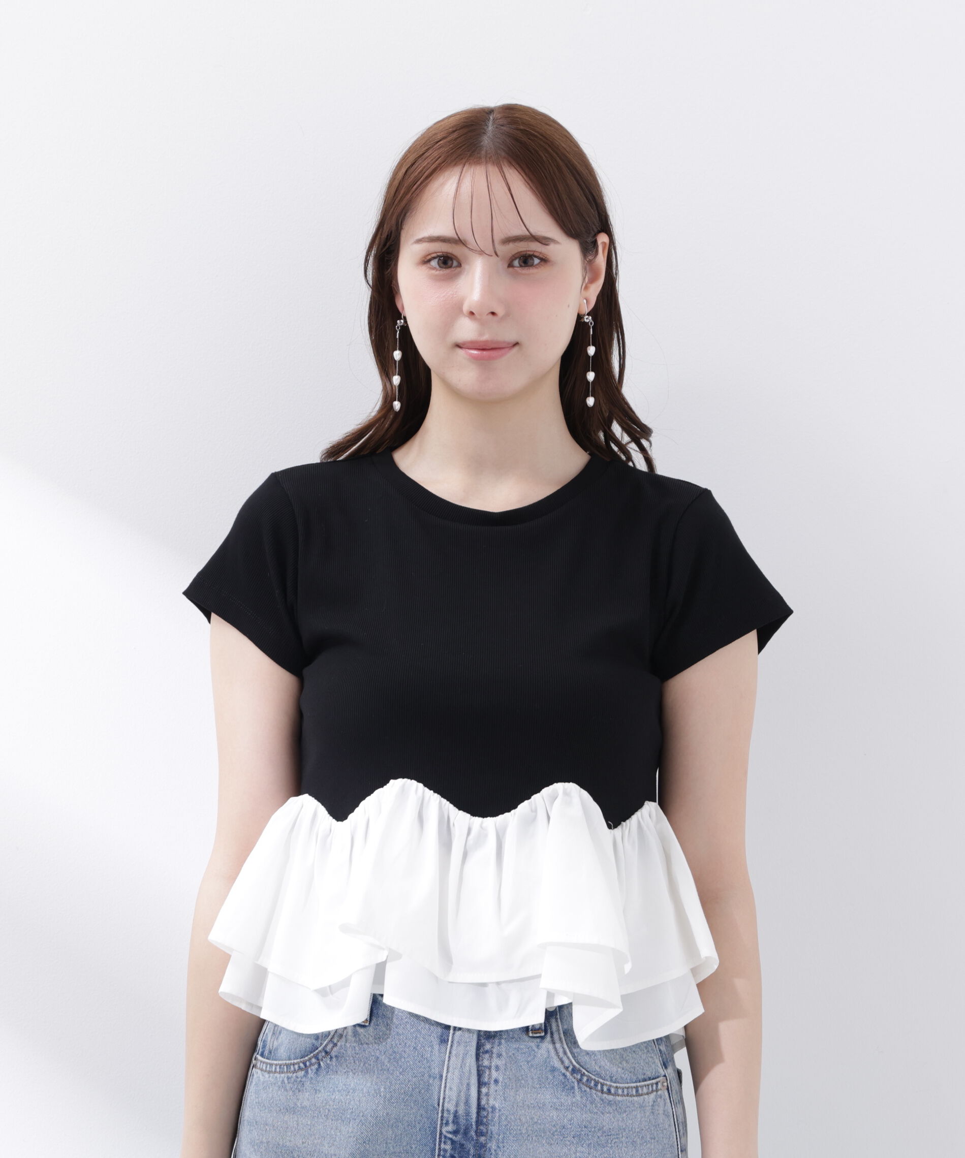PROPORTION BODY DRESSING「〈a/mie〉ホイップフリルTシャツ 26AW」|Tシャツ・カットソー|