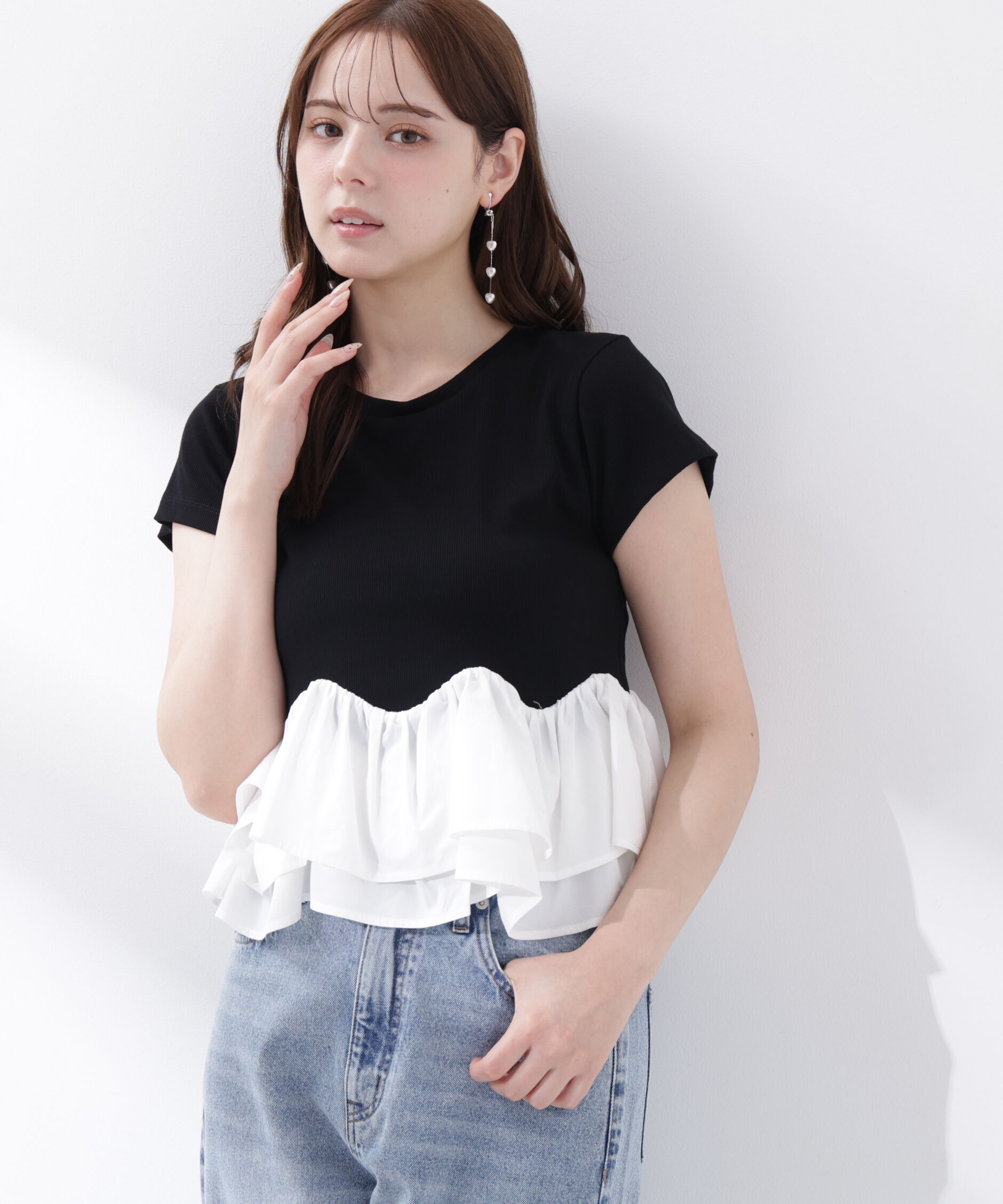 PROPORTION BODY DRESSING「〈a/mie〉ホイップフリルTシャツ 26AW」|Tシャツ・カットソー|