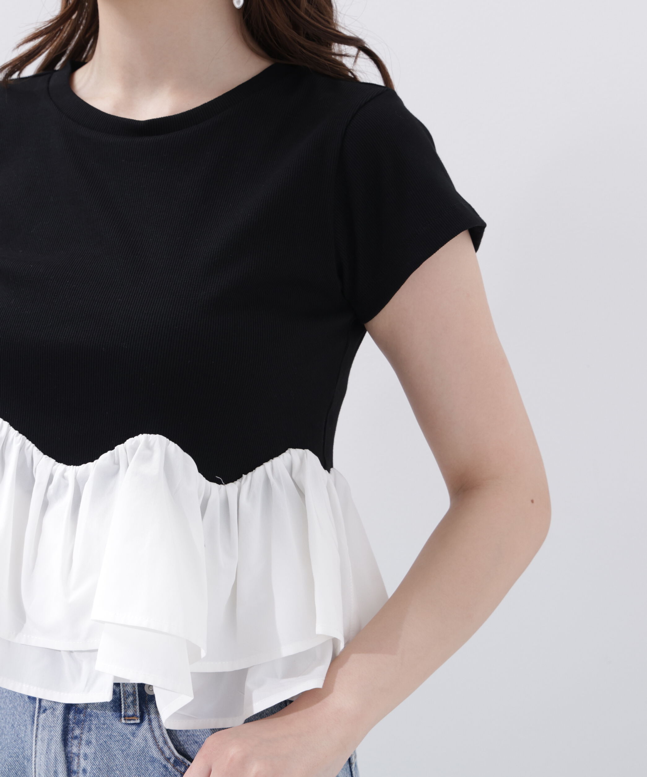 PROPORTION BODY DRESSING「〈a/mie〉ホイップフリルTシャツ 26AW」|Tシャツ・カットソー|