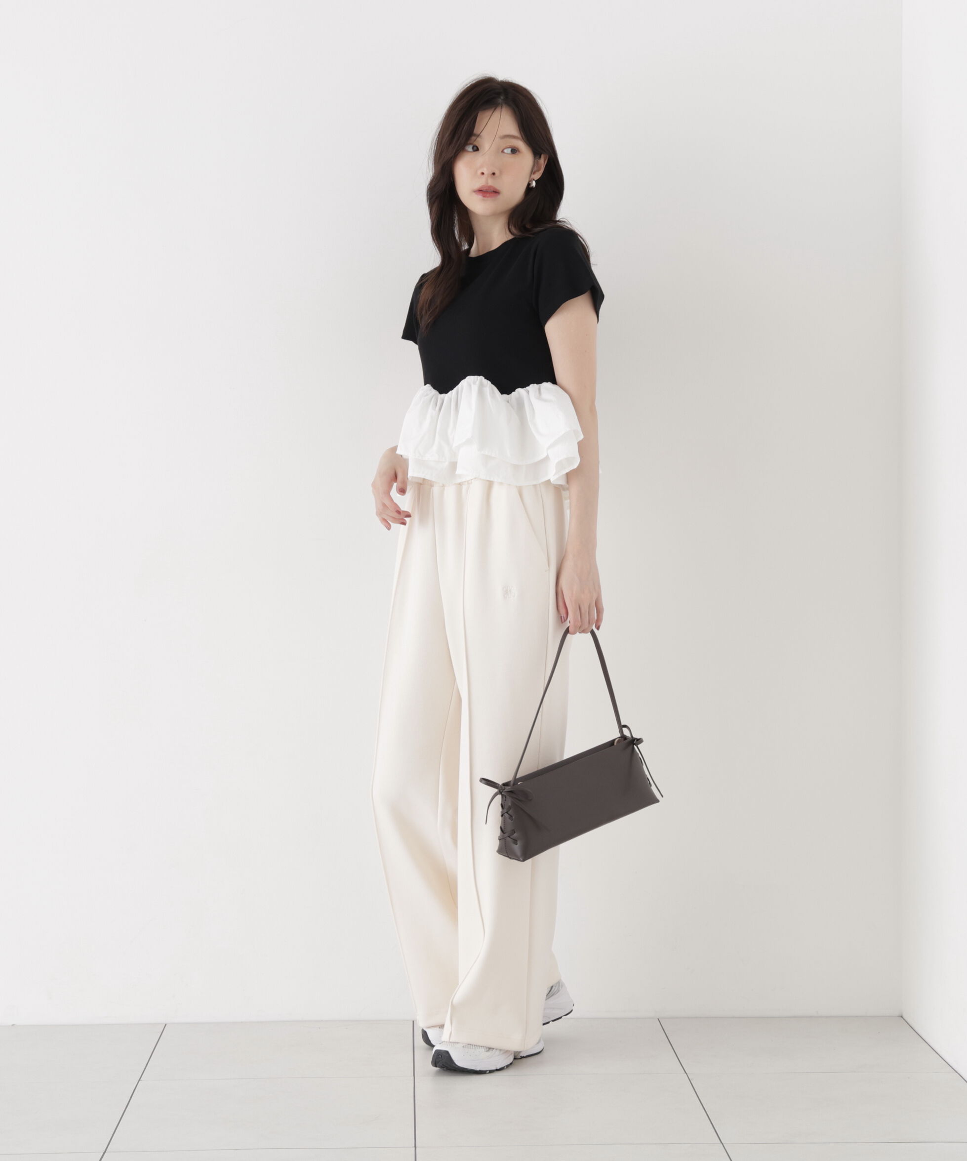 PROPORTION BODY DRESSING「〈a/mie〉ホイップフリルTシャツ 26AW」|Tシャツ・カットソー|