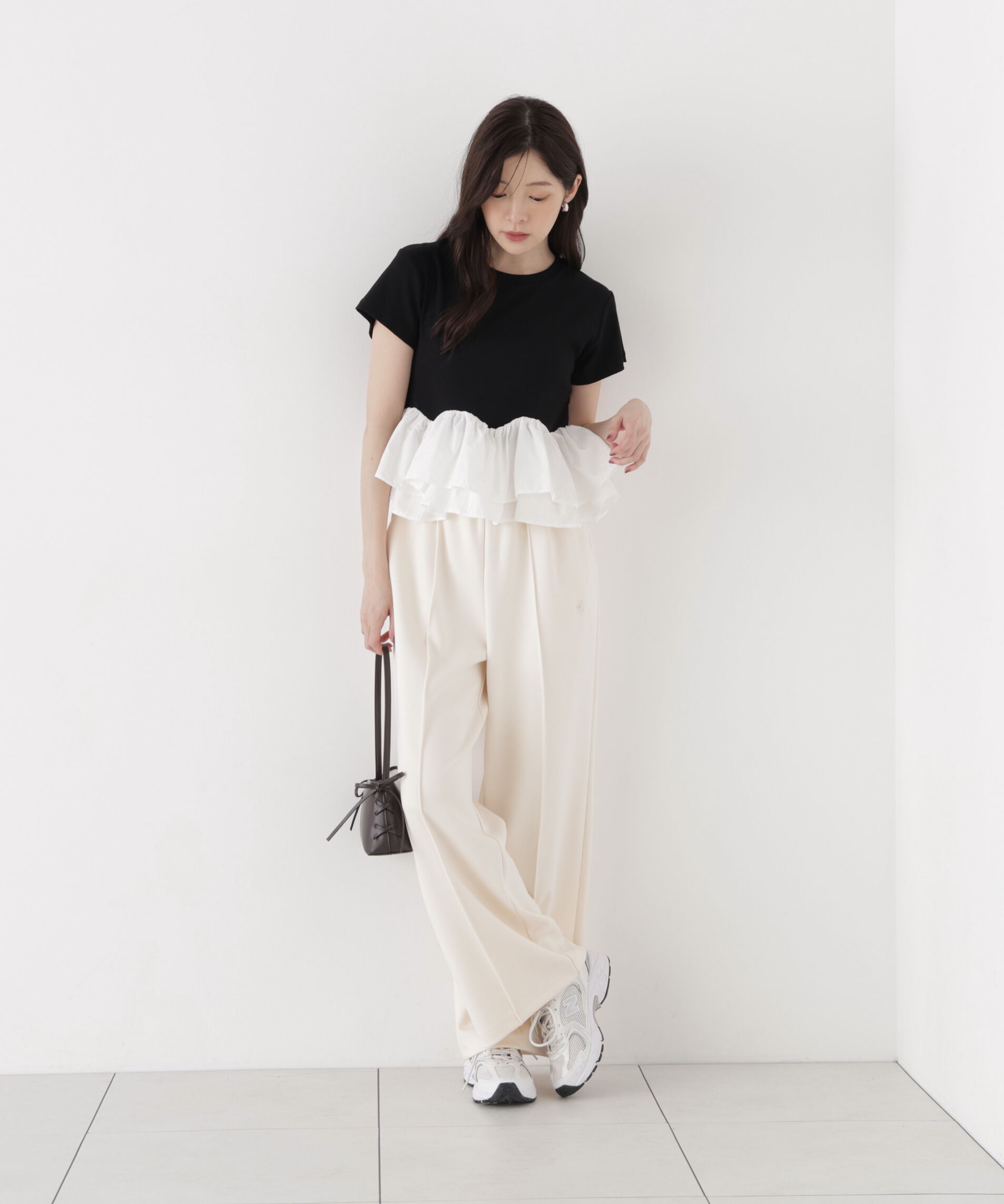 PROPORTION BODY DRESSING「〈a/mie〉ホイップフリルTシャツ 26AW」|Tシャツ・カットソー|