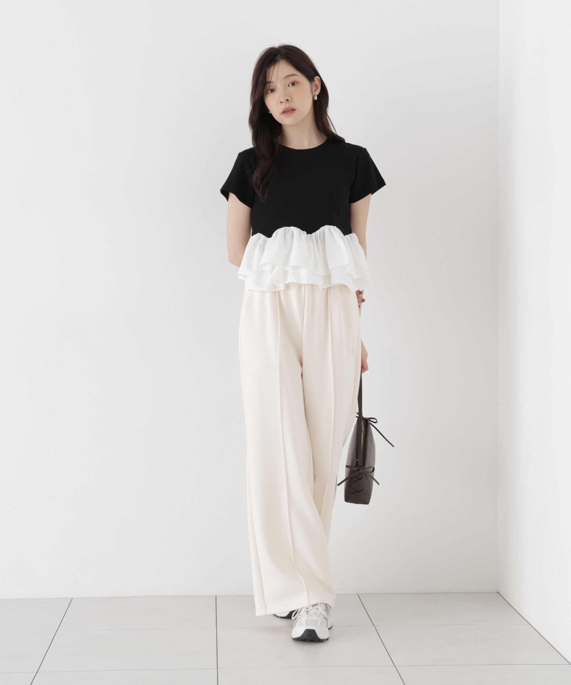 PROPORTION BODY DRESSING「〈a/mie〉ホイップフリルTシャツ 26AW」|Tシャツ・カットソー|