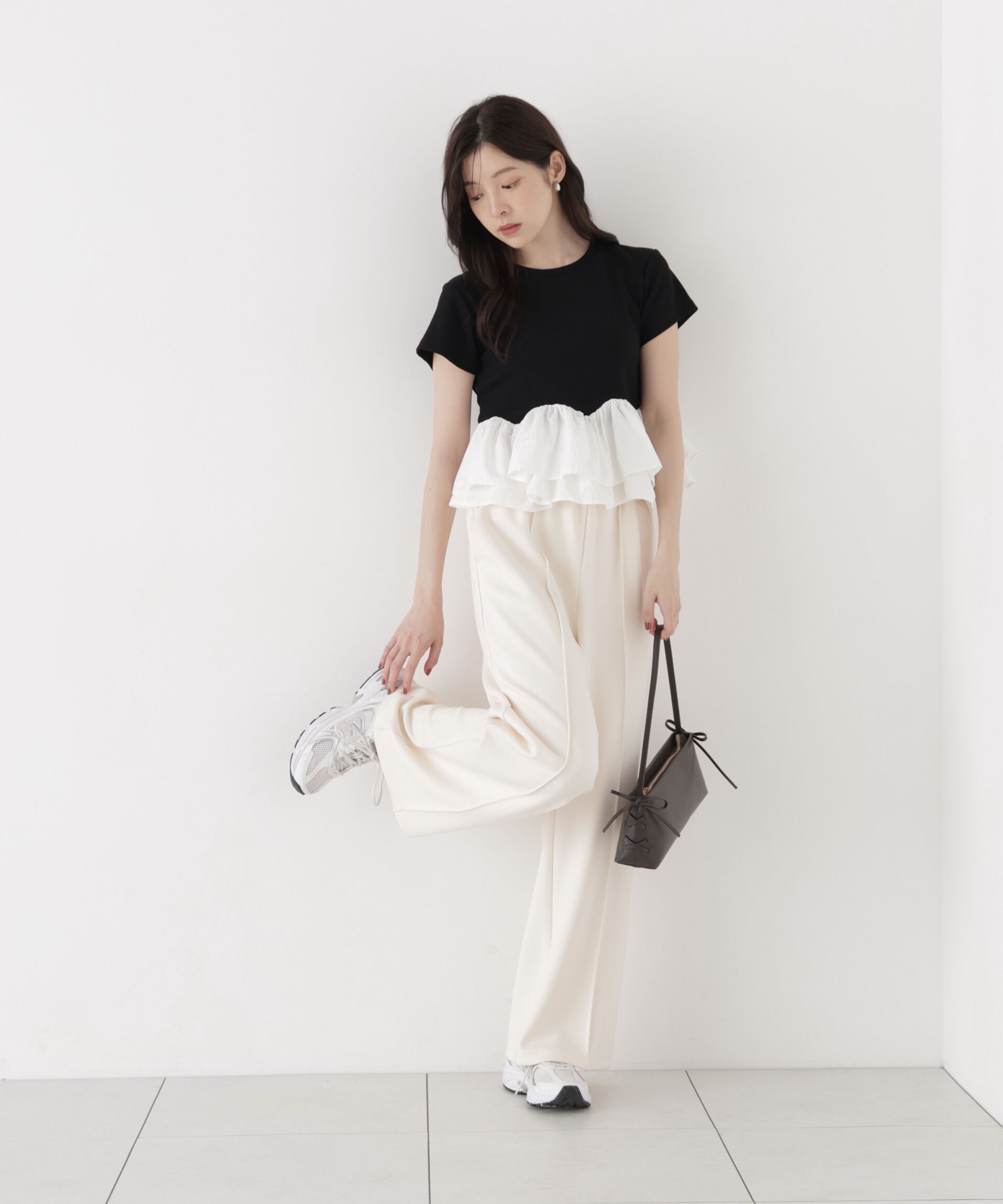 PROPORTION BODY DRESSING「〈a/mie〉ホイップフリルTシャツ 26AW」|Tシャツ・カットソー|