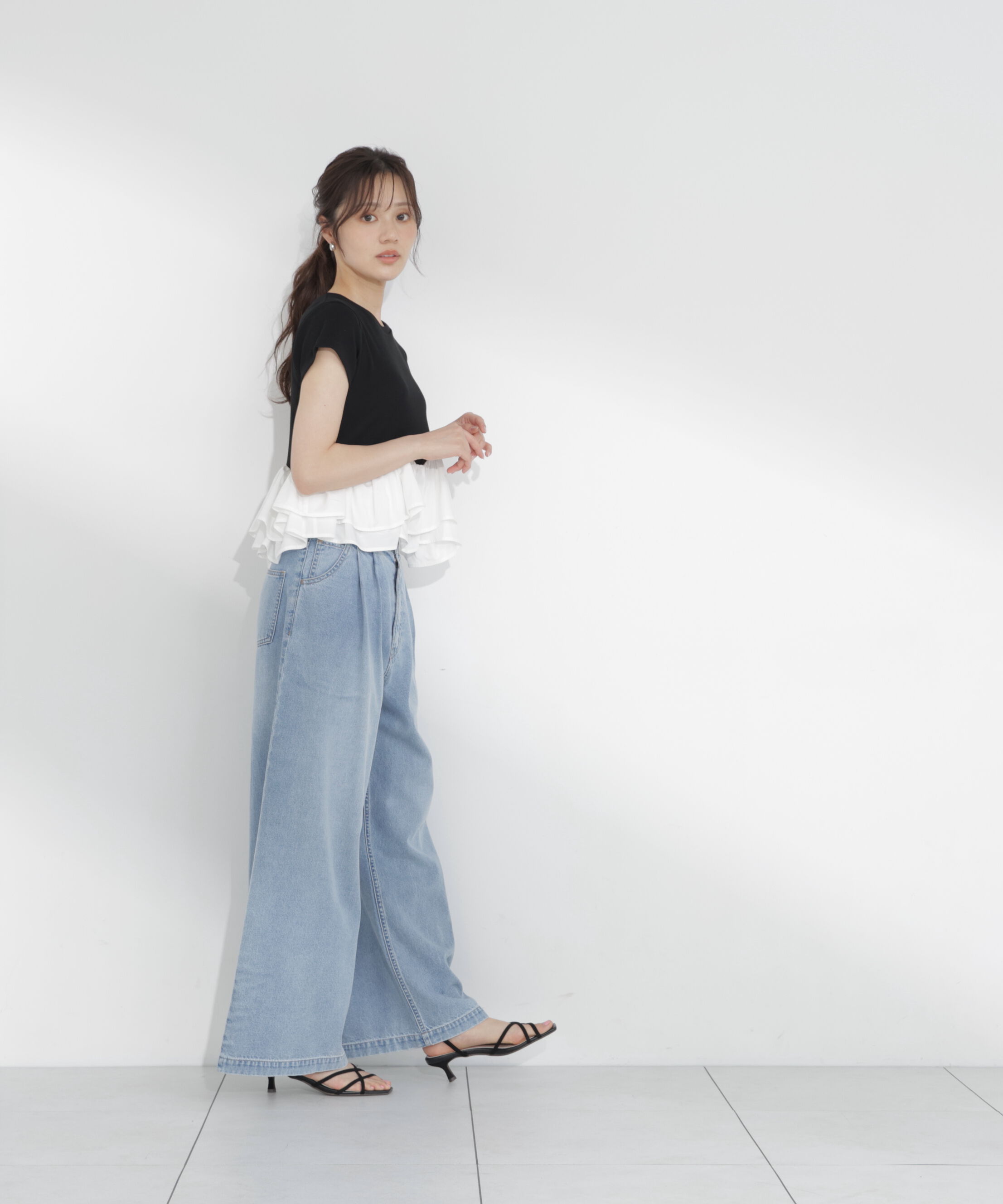 PROPORTION BODY DRESSING「〈a/mie〉ホイップフリルTシャツ 26AW」|Tシャツ・カットソー|