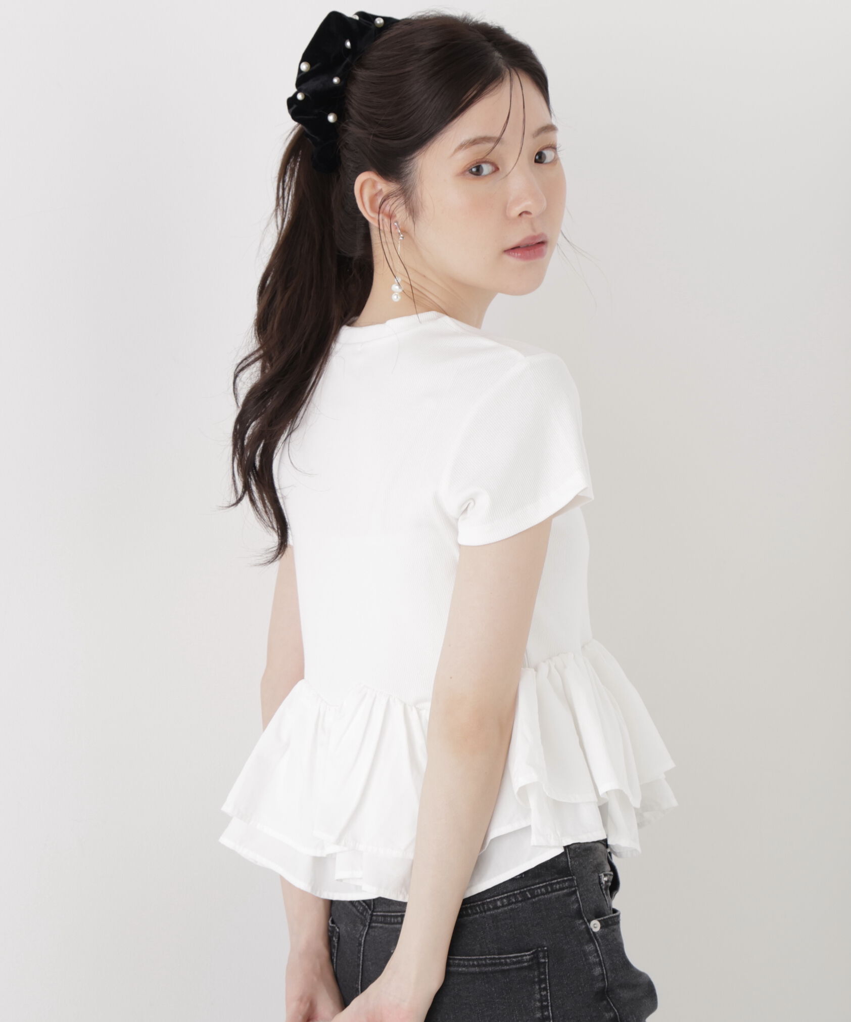 PROPORTION BODY DRESSING「〈a/mie〉ホイップフリルTシャツ 26AW」|Tシャツ・カットソー|