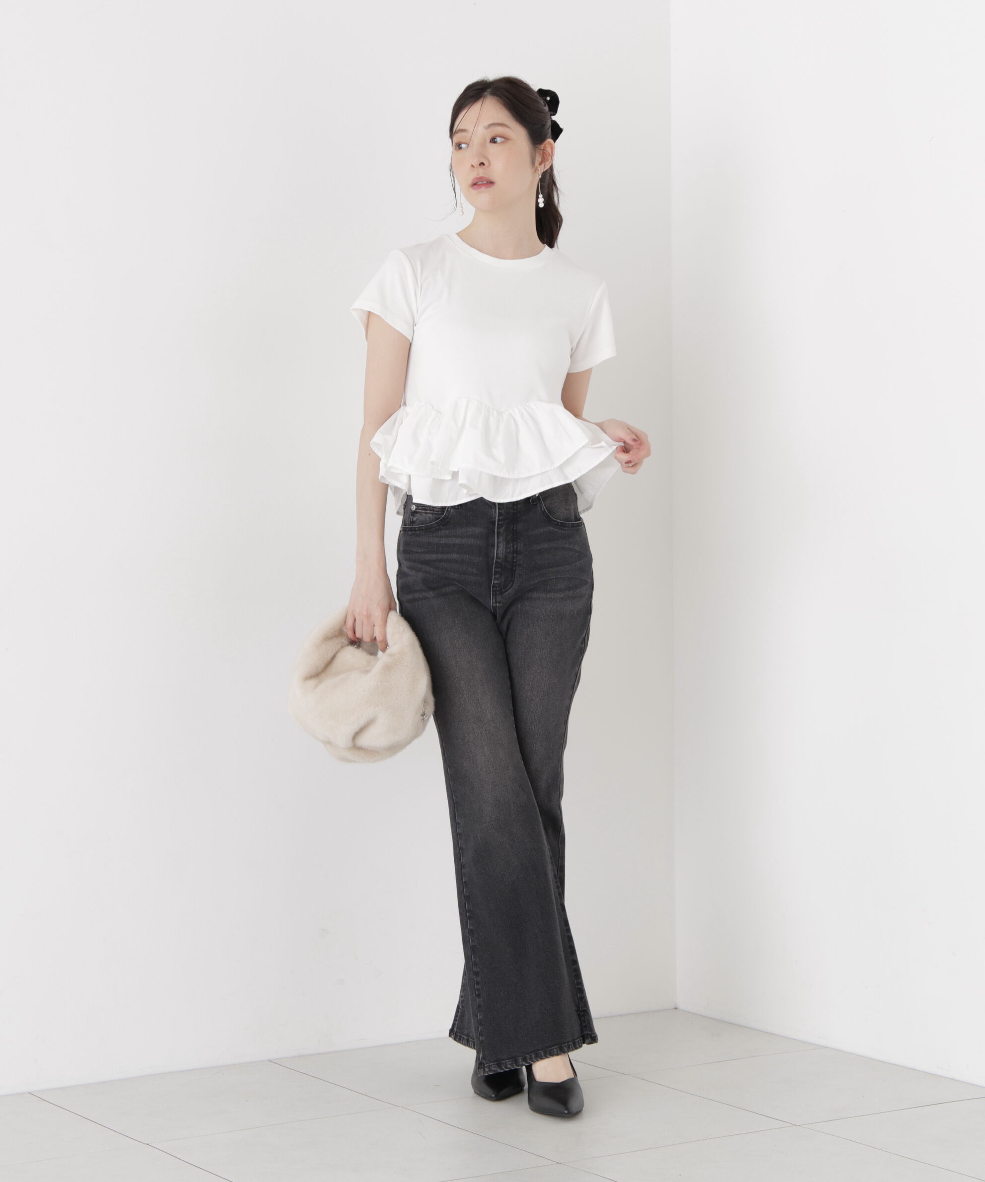 PROPORTION BODY DRESSING「〈a/mie〉ホイップフリルTシャツ 26AW」|Tシャツ・カットソー|