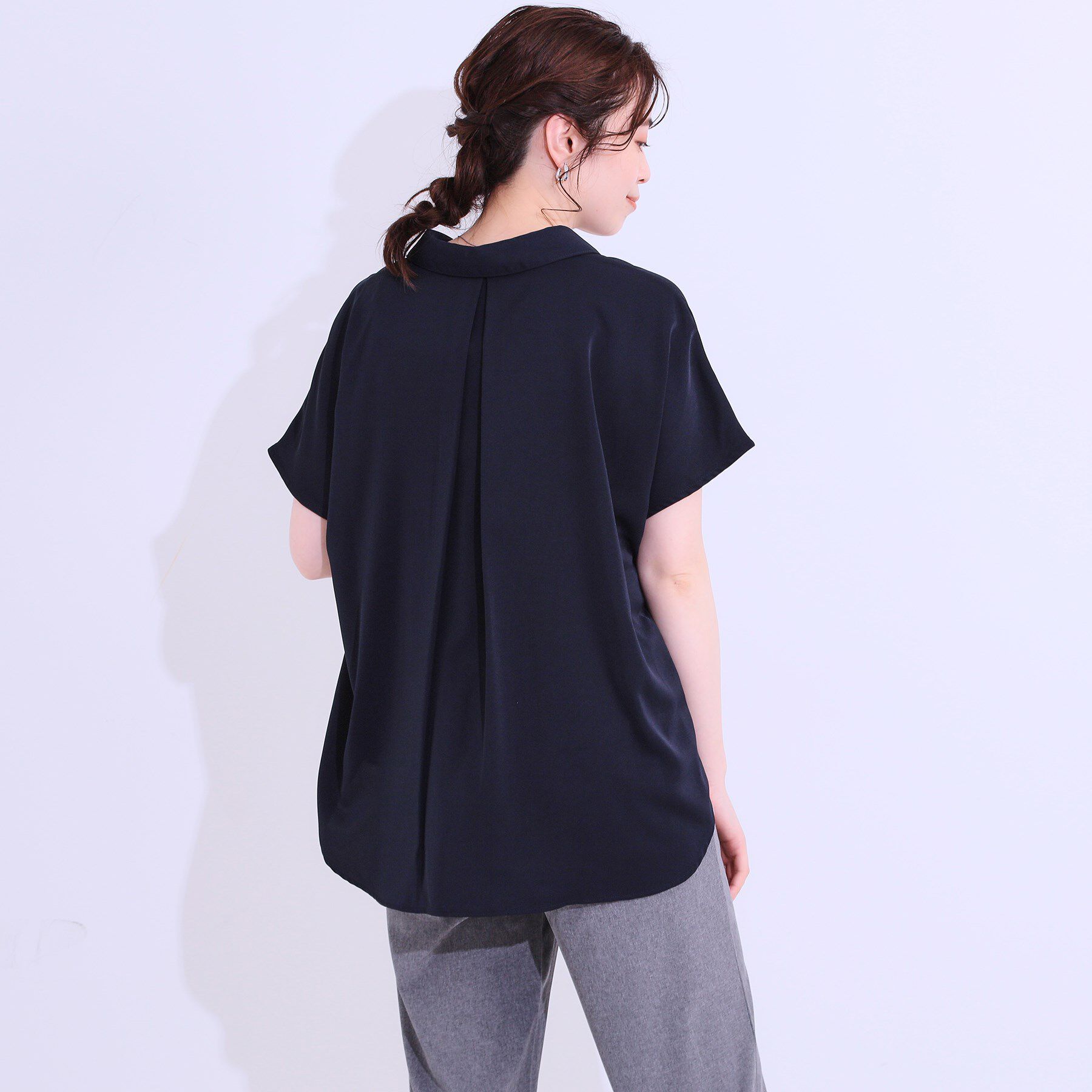 SHOO･LA･RUE「【洗える/S-LL/プチプラ】さらっとすっきりきれい見え スキッパーブラウス」|シャツ・ブラウス|