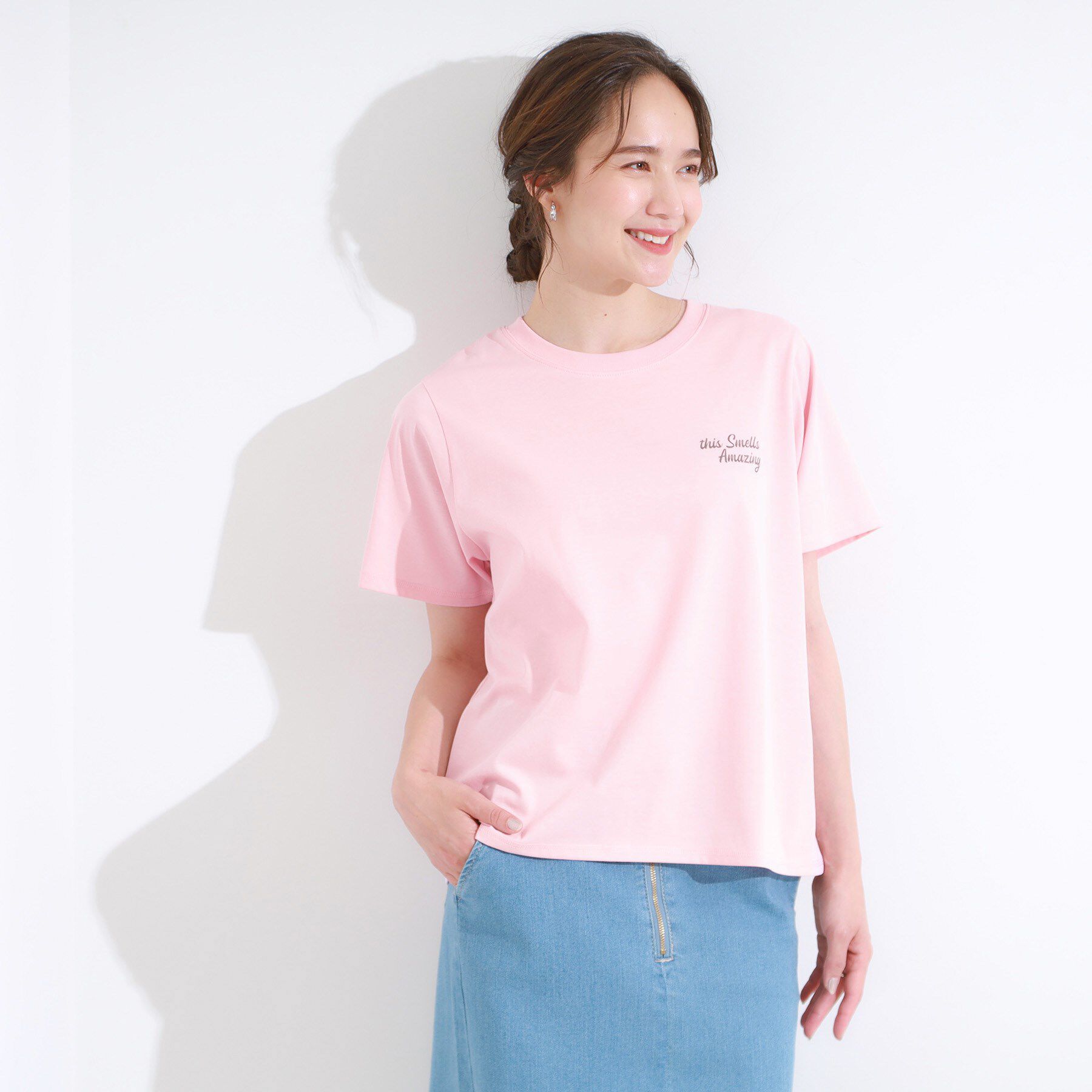 SHOO･LA･RUE「【S-LL/ひんやり/汗ジミ軽減/UVカット】グラフィックアソートTシャツ」|Tシャツ・カットソー|