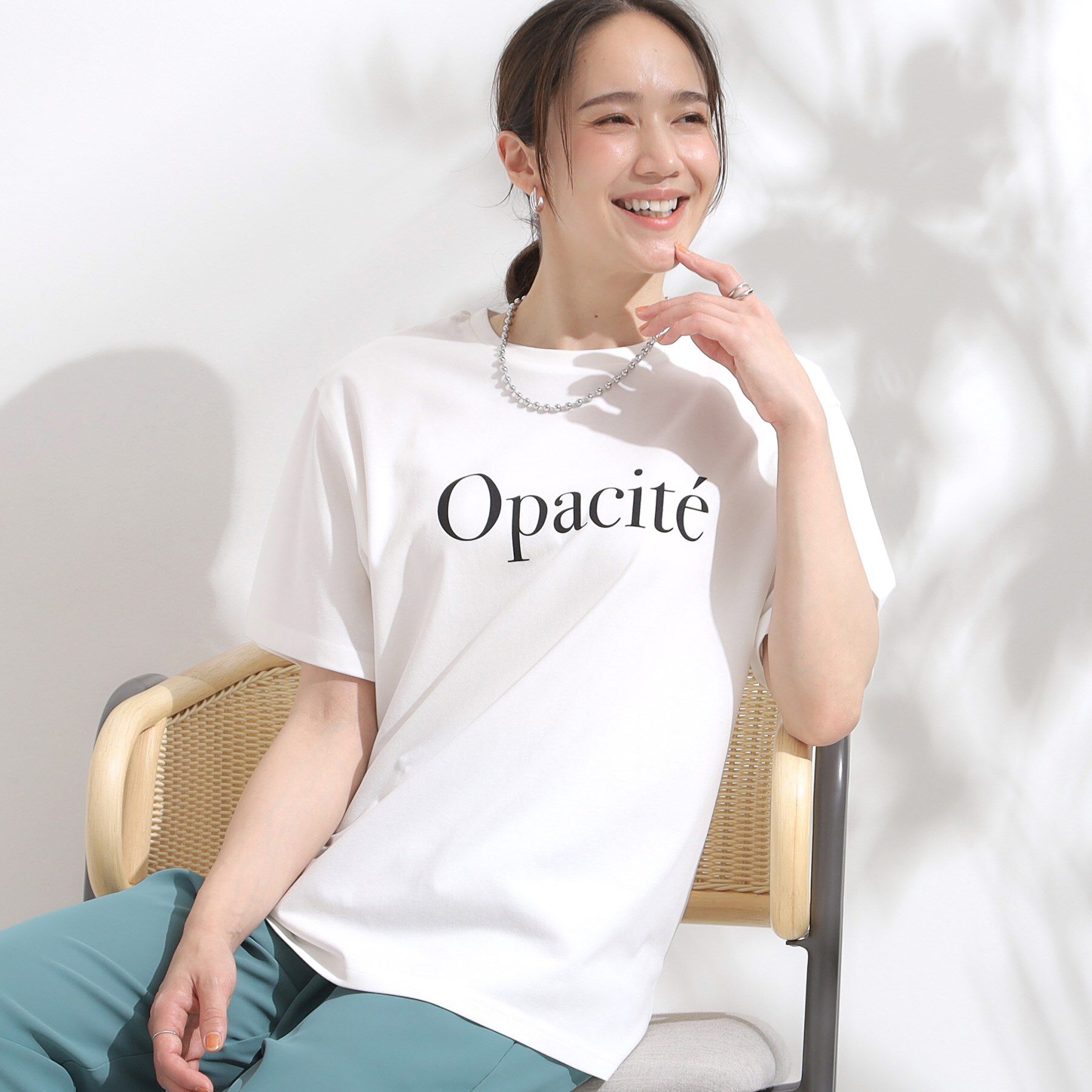 SHOO･LA･RUE「【S-LL/ひんやり/UV】選べる6柄でそれぞれ欲しくなる プリントTシャツ」|Tシャツ・カットソー|ホワイト(001)
