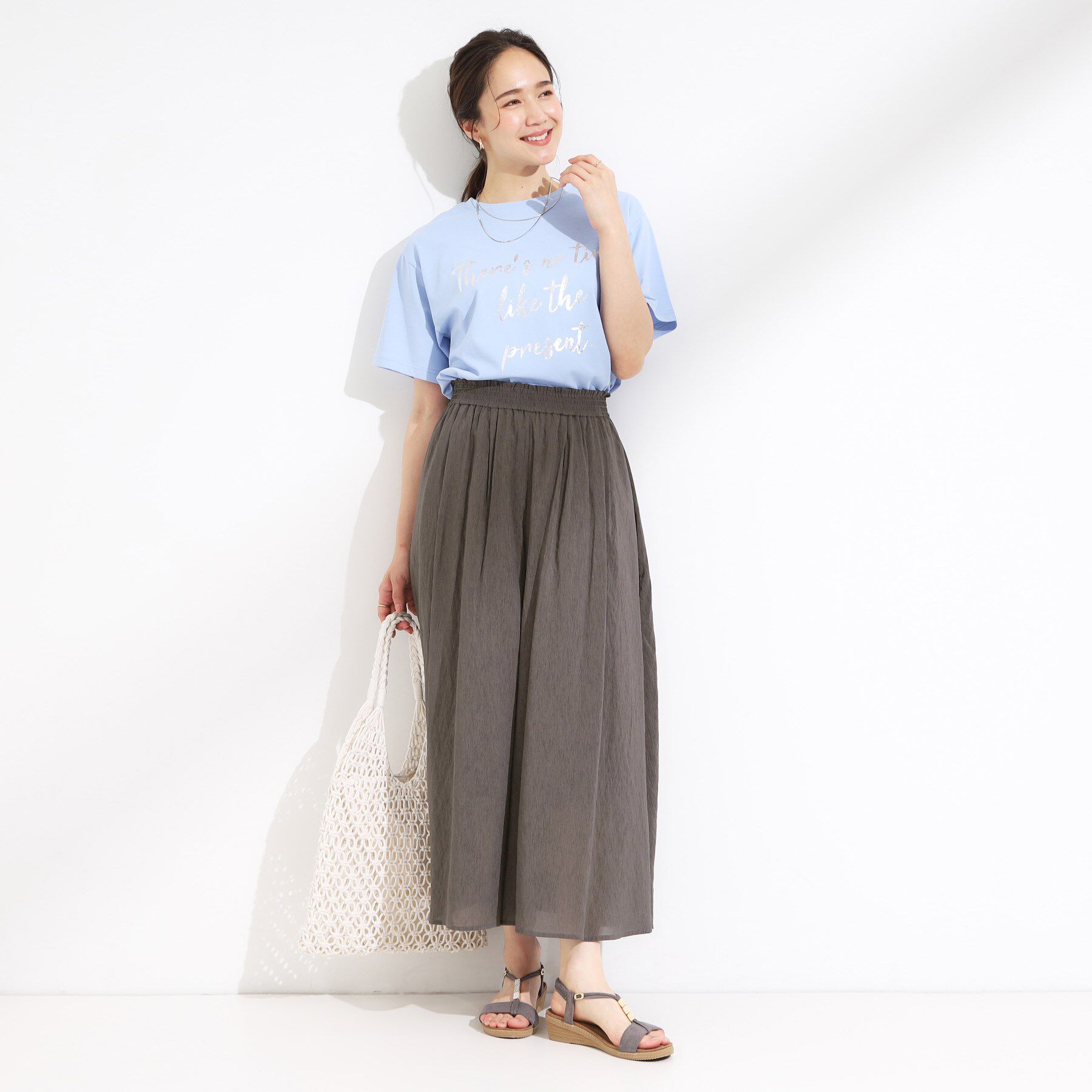 SHOO･LA･RUE「【S-LL/裏地ひんやり】エアリーで涼やか 大人のシアースカーチョ」|その他|